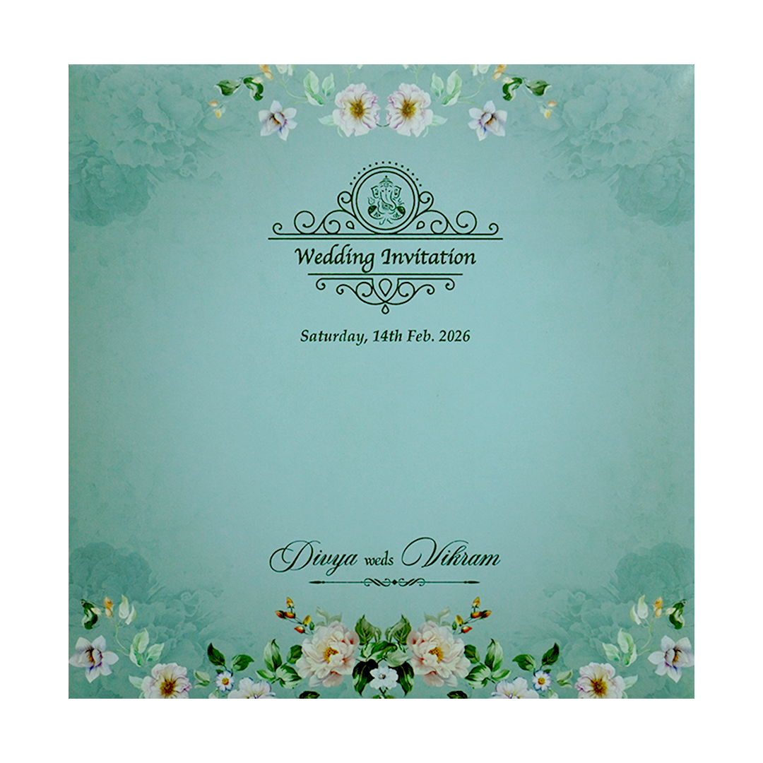 Berry Blue Floral Offset With Name Plate-KNKBY5407