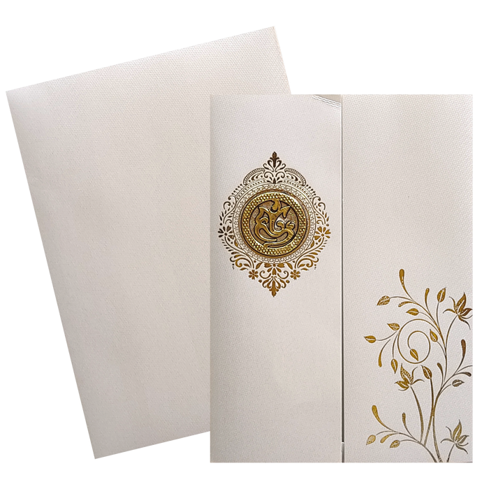 Grey Floral Door Invitation Card-King of Cards