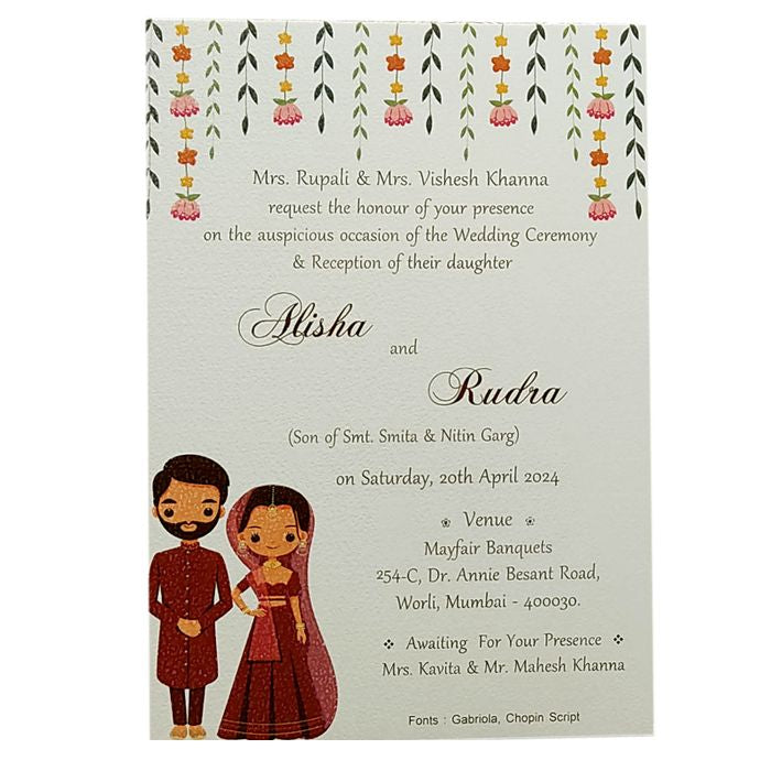 Grey Single Sheet Invitation Card-King of Cards