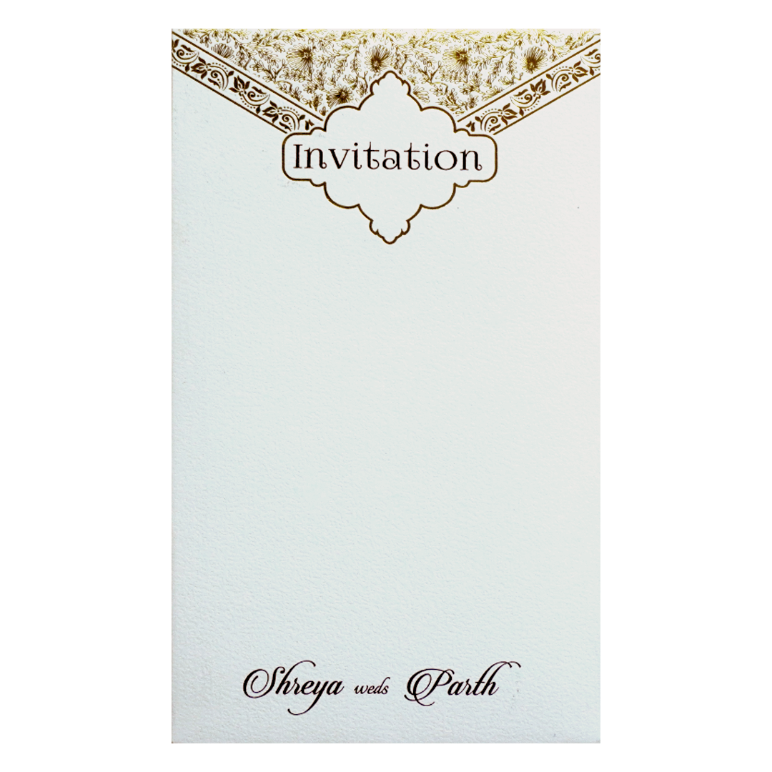 Ivory White Single Sheet Invitation-KRCS7112