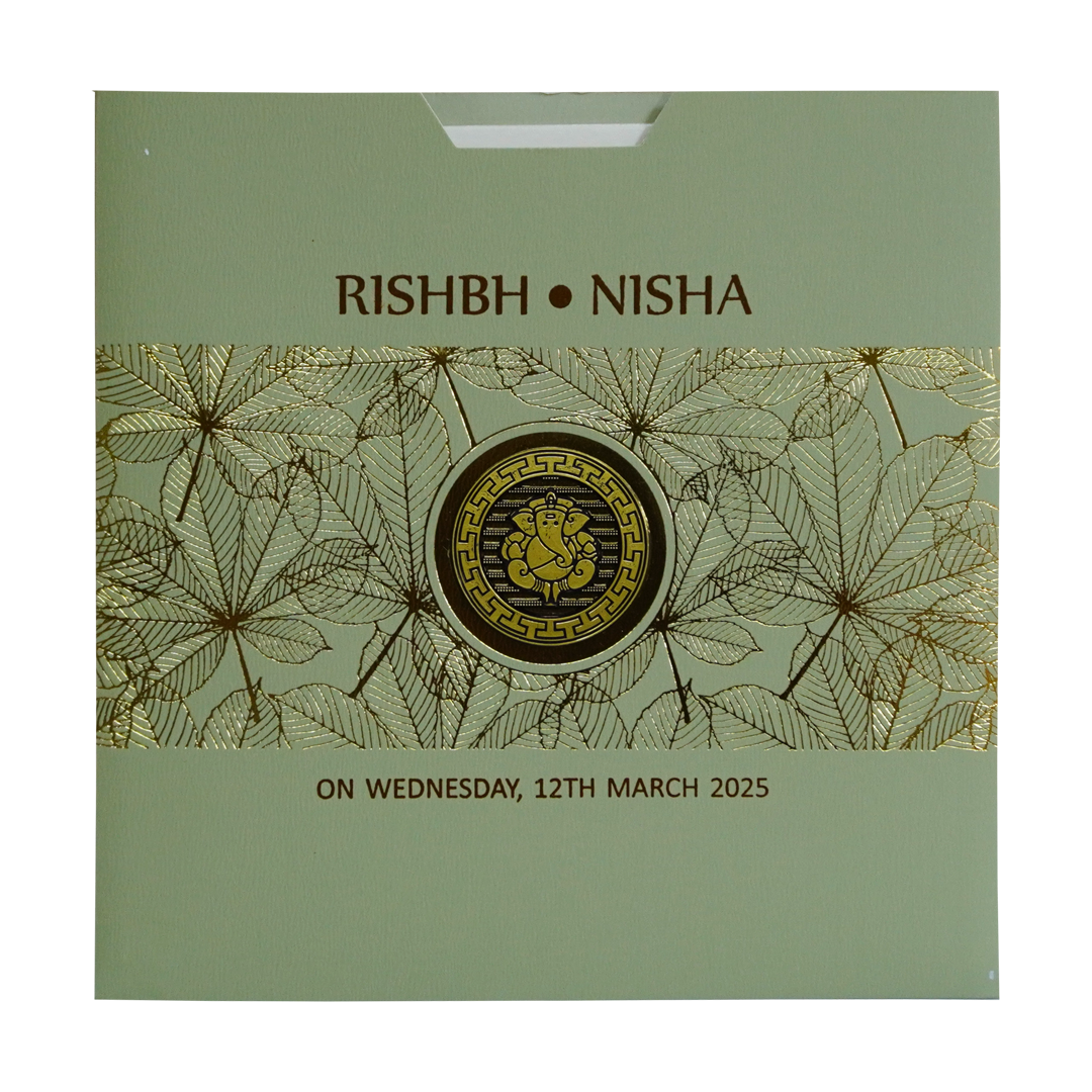 Pastel Green Wedding Card-KRC30271