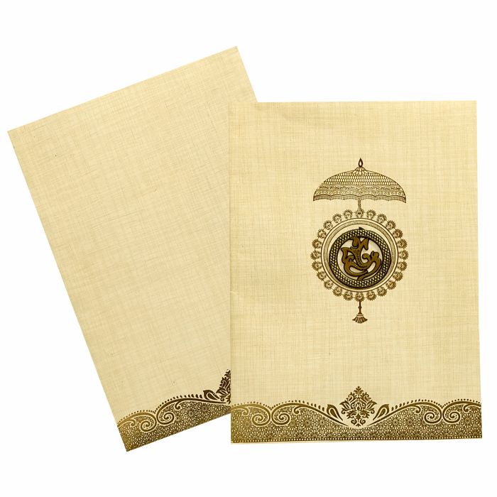 Sandal Metallic With Umbrella Design In Gold Foiling-KNCP24SG-King of Cards