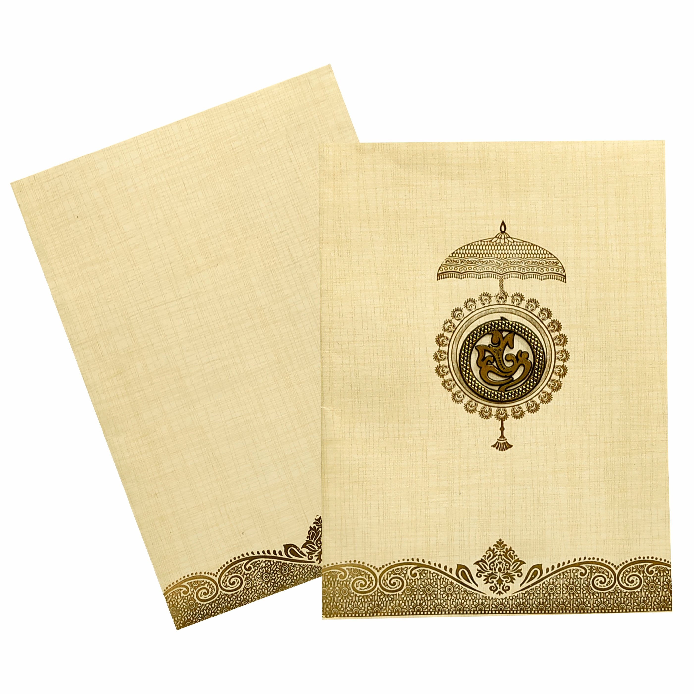 Sandal Metallic With Umbrella Design In Gold Foiling-KNCP24SG