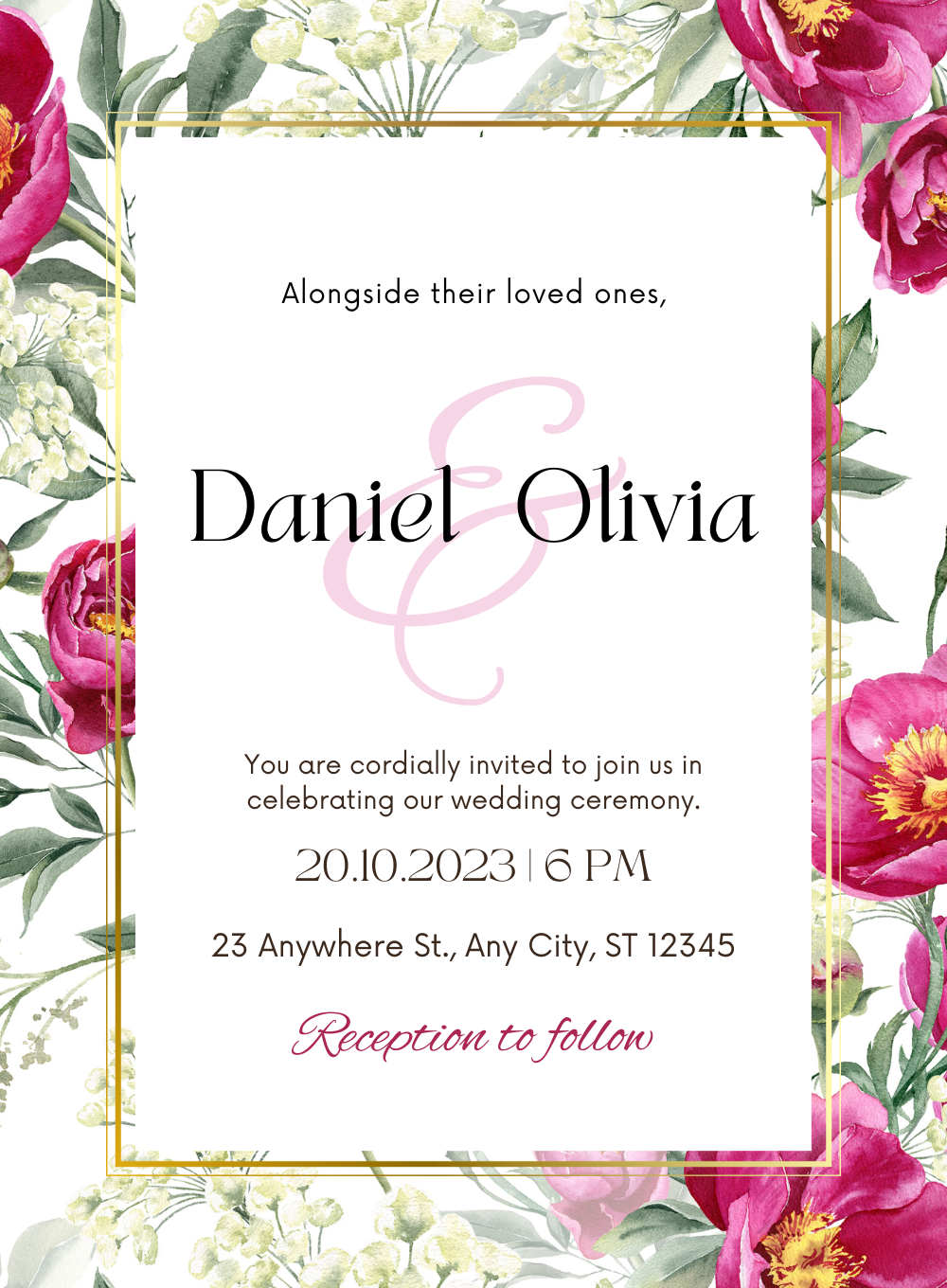 White Blooming Love Floral Wedding Invitation-King of Cards