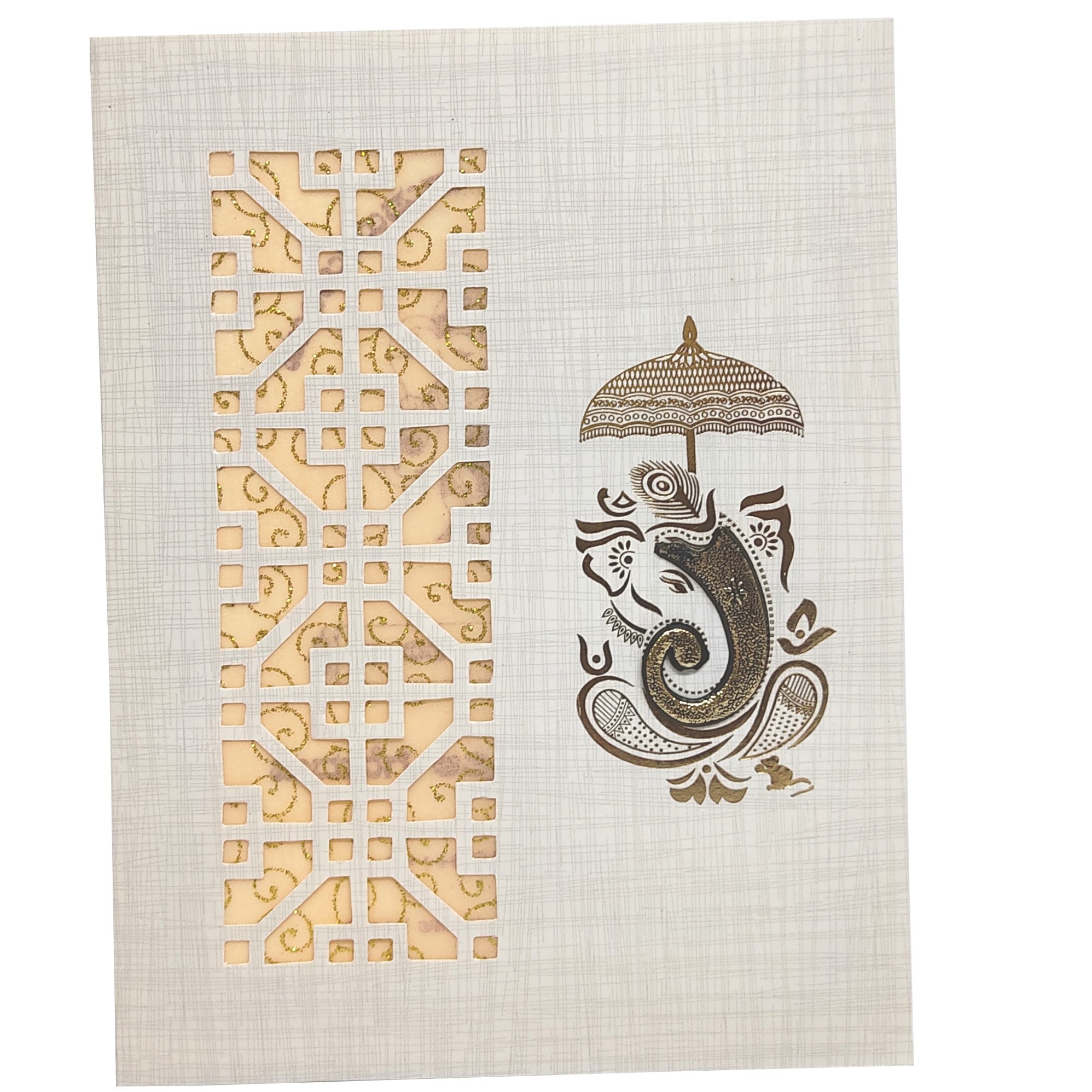 Grey Ganesha Invitation Card - KNK50191
