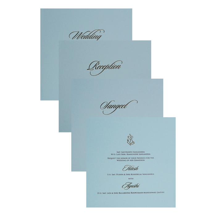 Blue Pattern Design Wedding Card-King of Cards