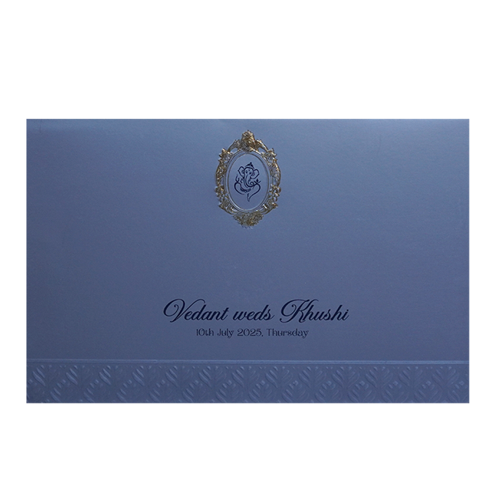 Light Blue Design Wedding Card-King of Cards