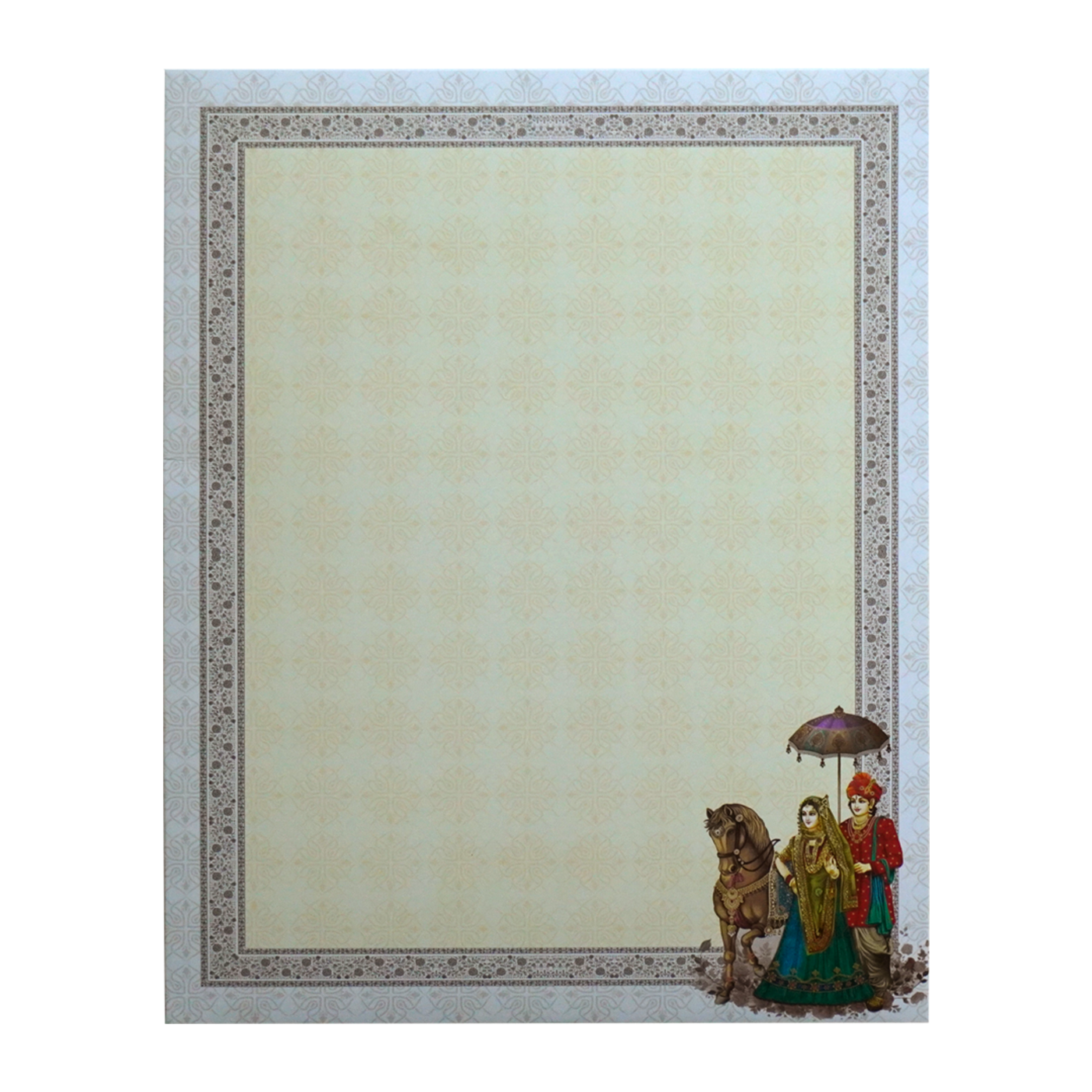 Ivory White Wedding Invitation-KNKN6310