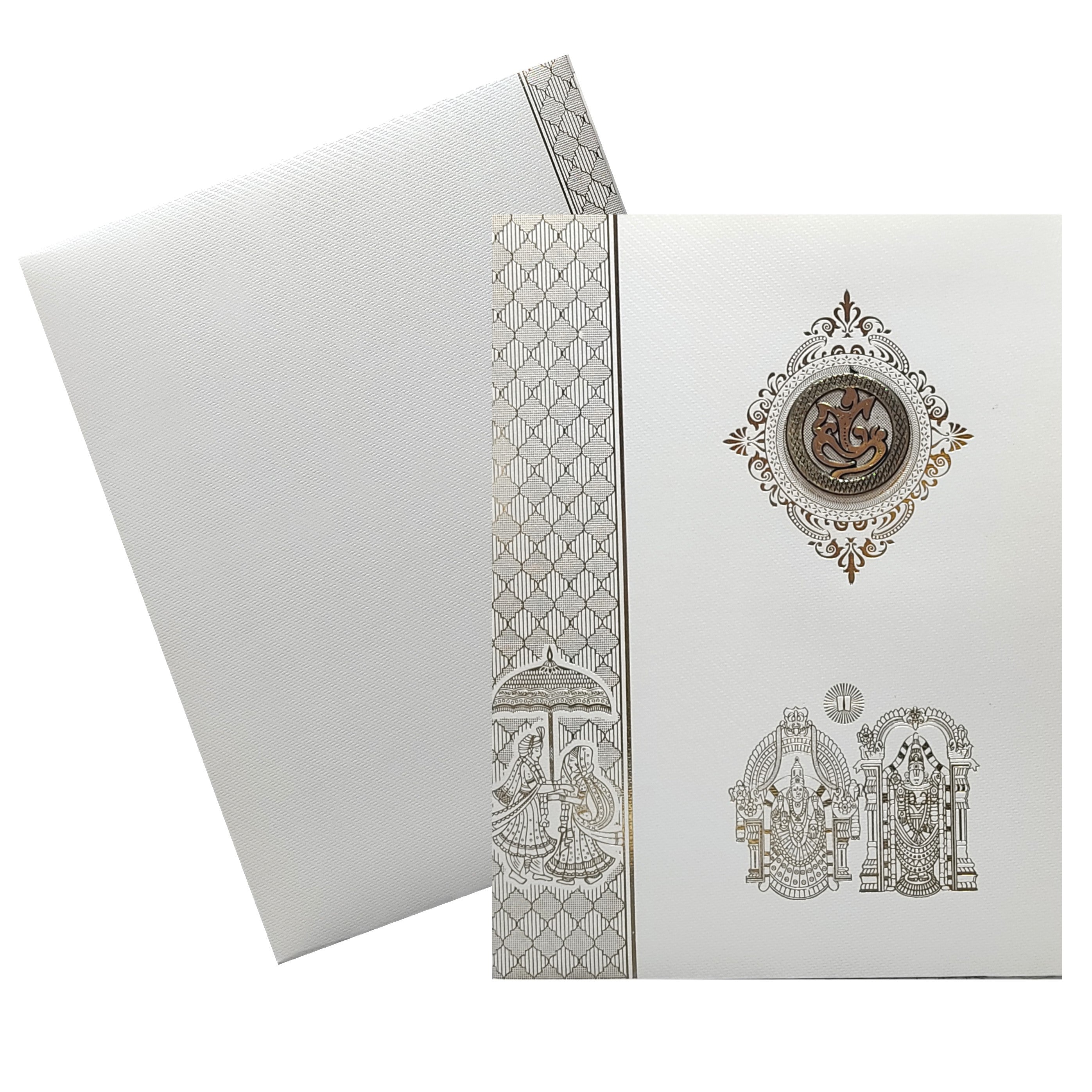 White Balaji Padmavathi Wedding Card-KNWT5024