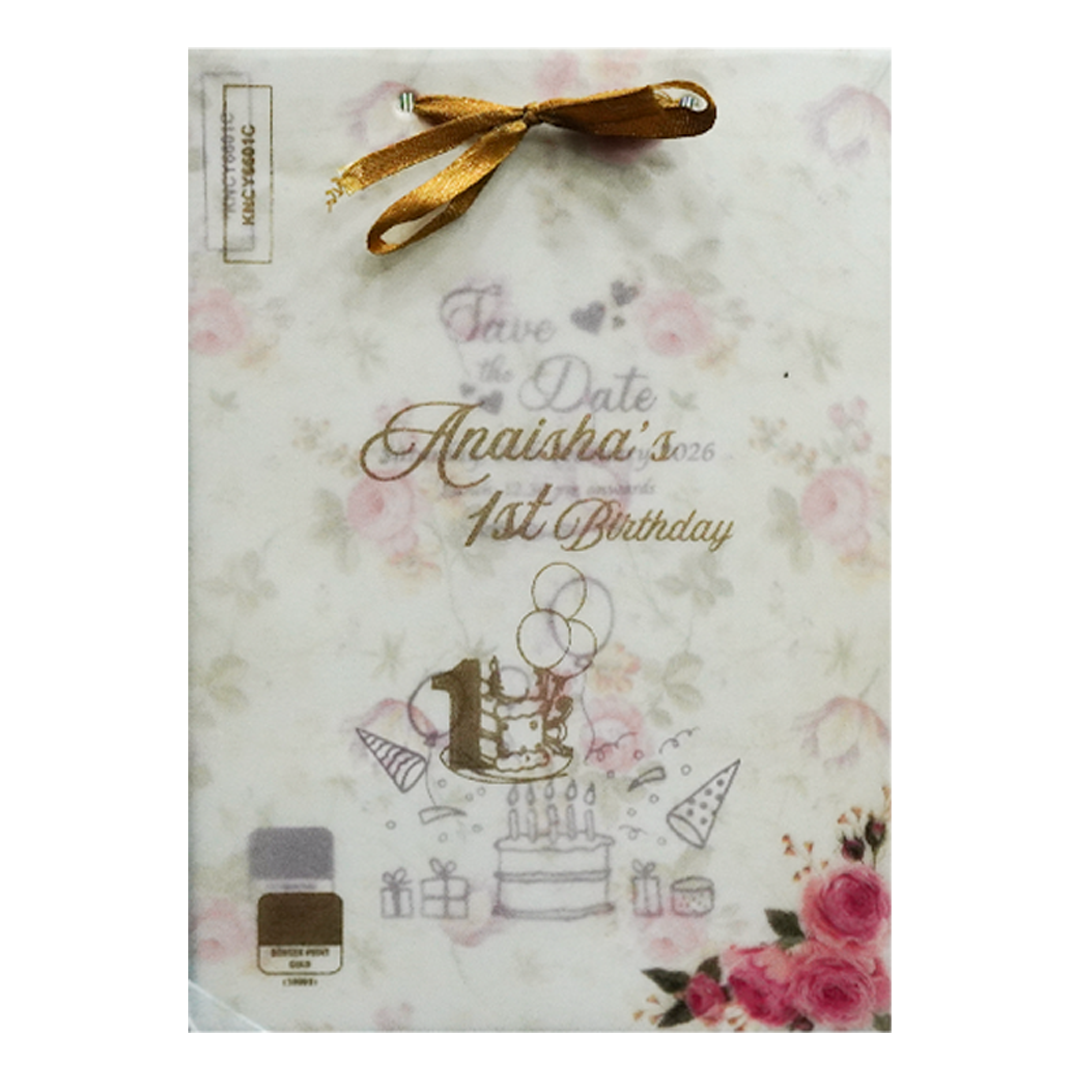 White Pink Floral Wedding Card-KNCY6601C