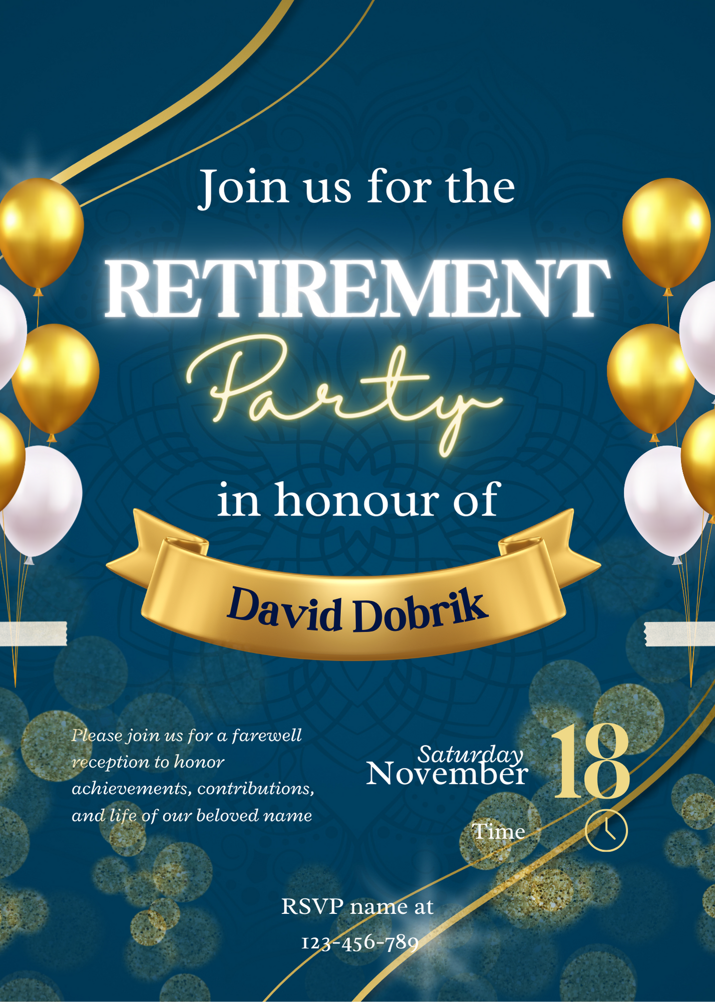 Custom Happy Retirement Celebration Invitation Happy Retirement Party