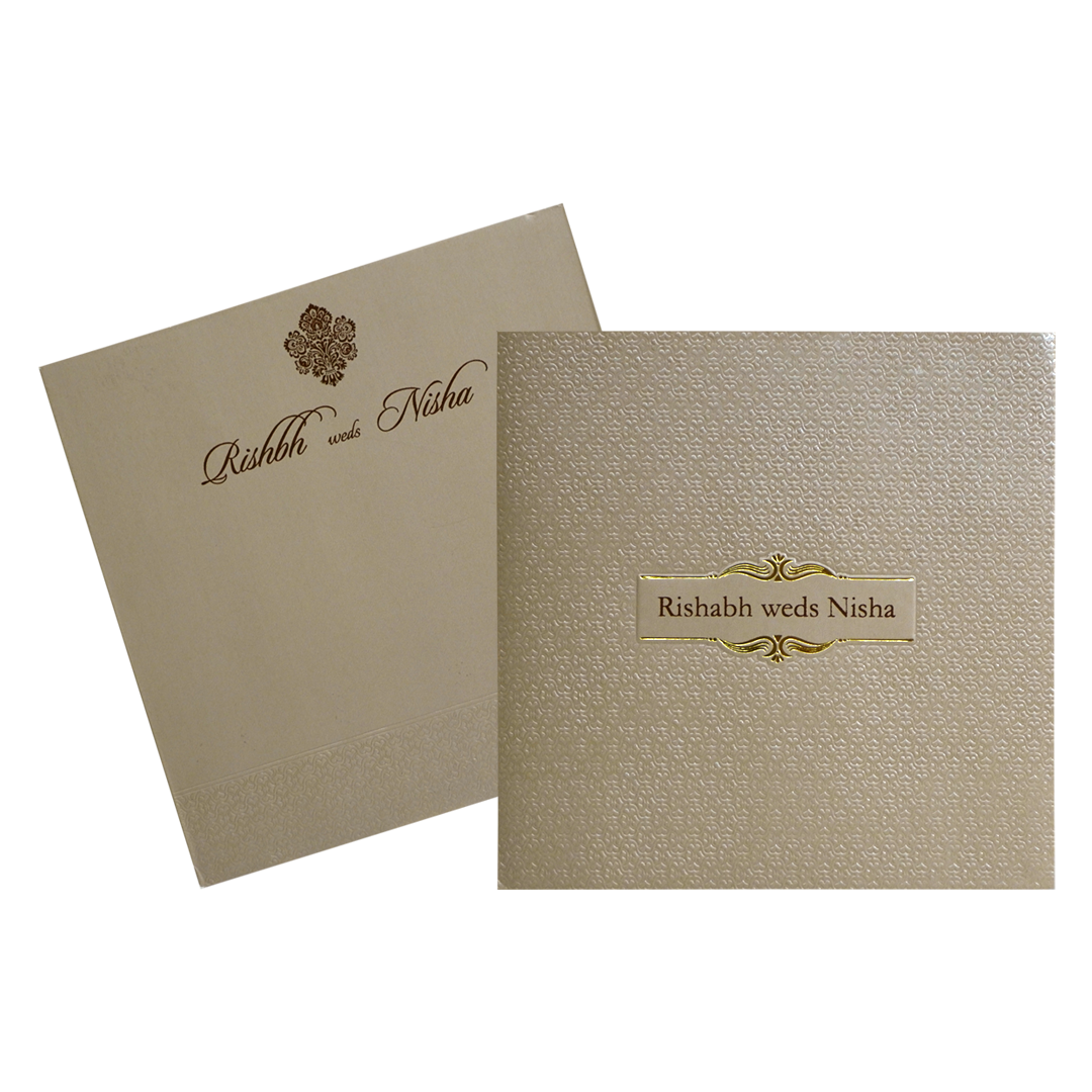 Brown Grey Wedding Card-KRC30511