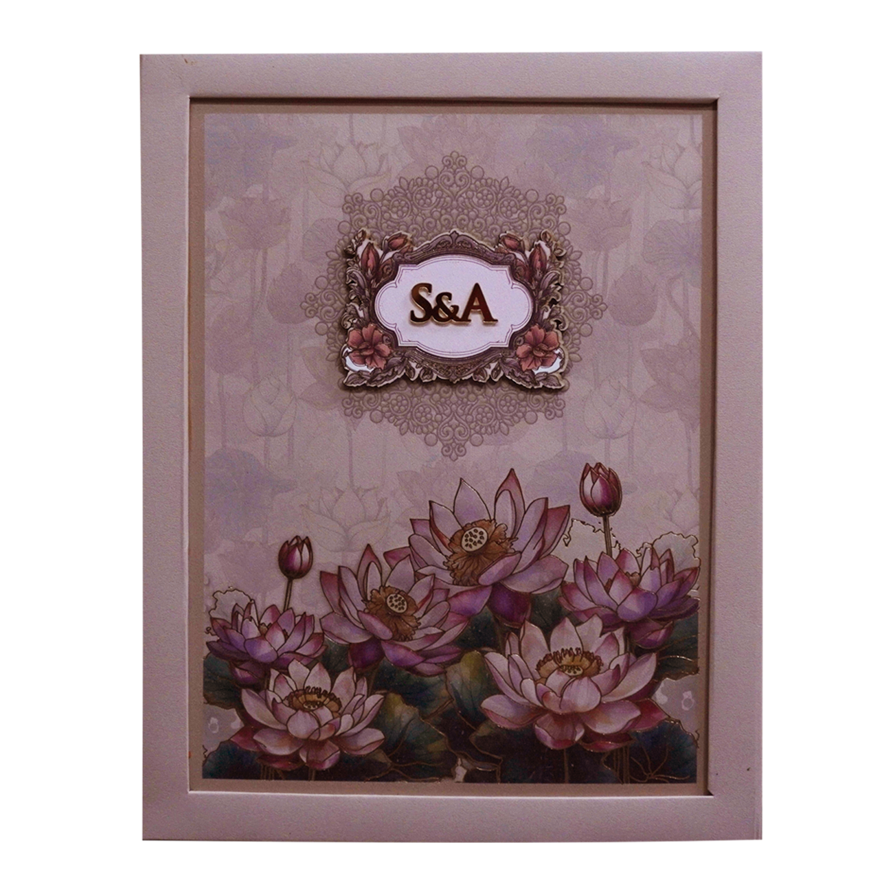 Cream Premium Padded Wedding Card-Kpr24430