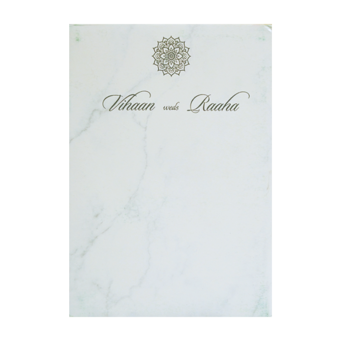White Nameplate Padded Invitation Card-King of Cards