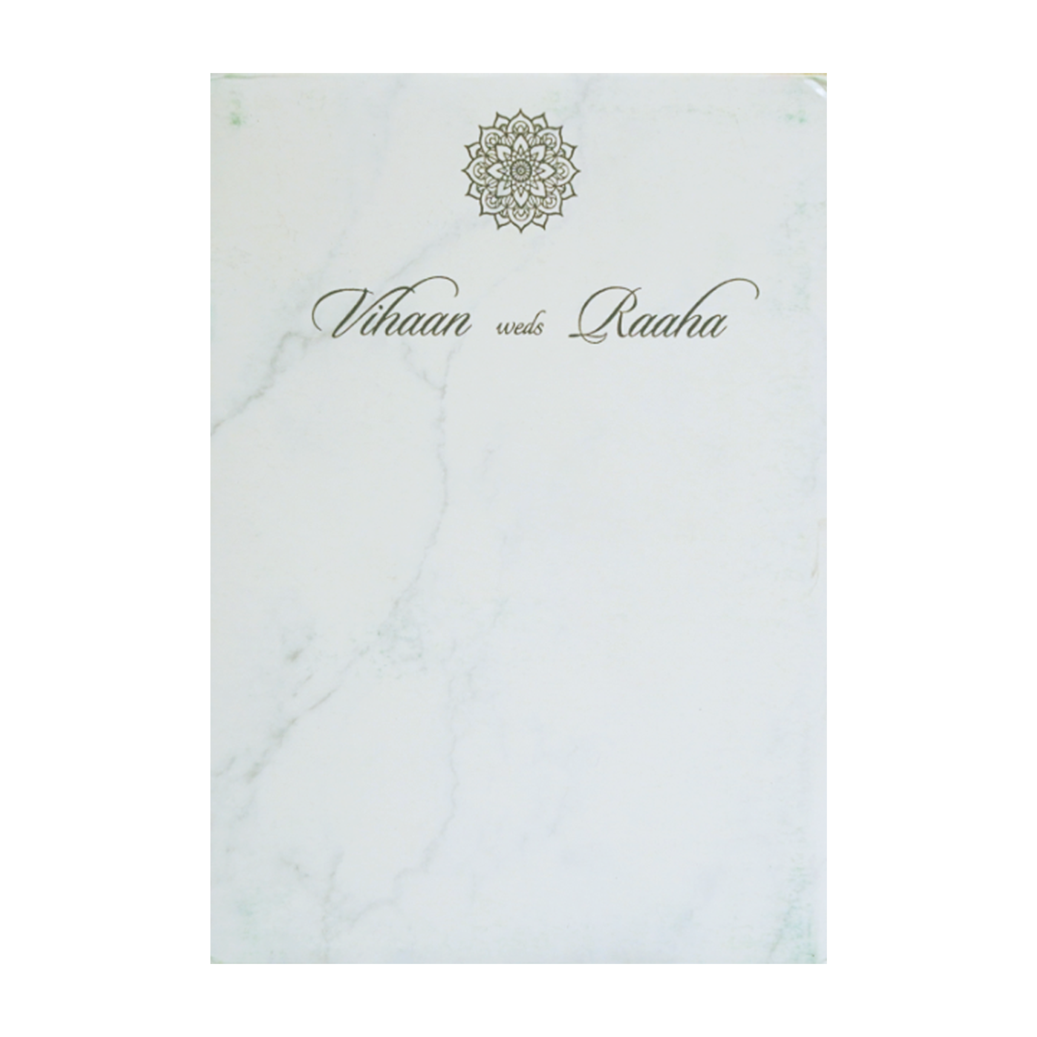 White Nameplate Padded Invitation Card-KRC30620