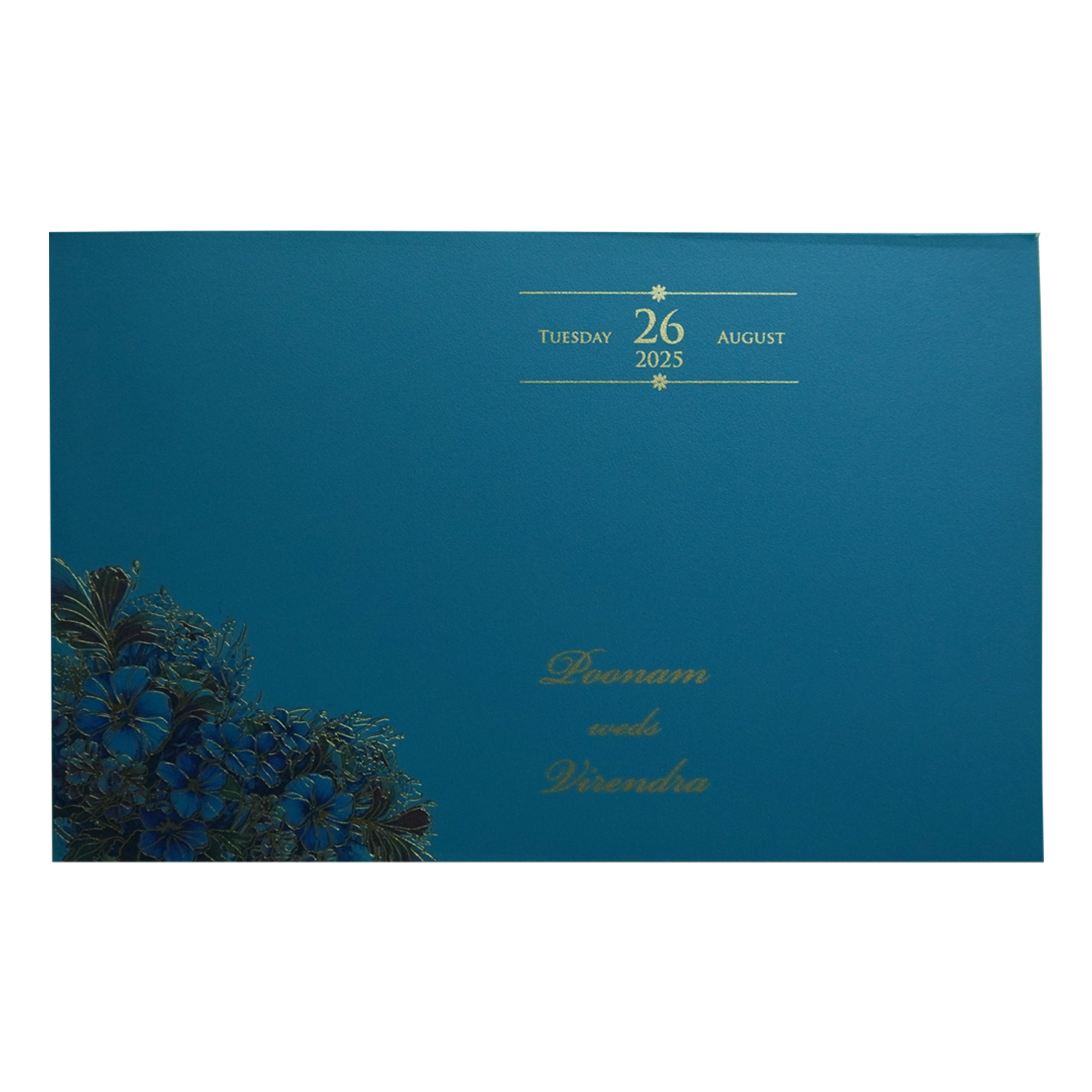 Blue Premium Padded Marriage Invitation-KPR24390
