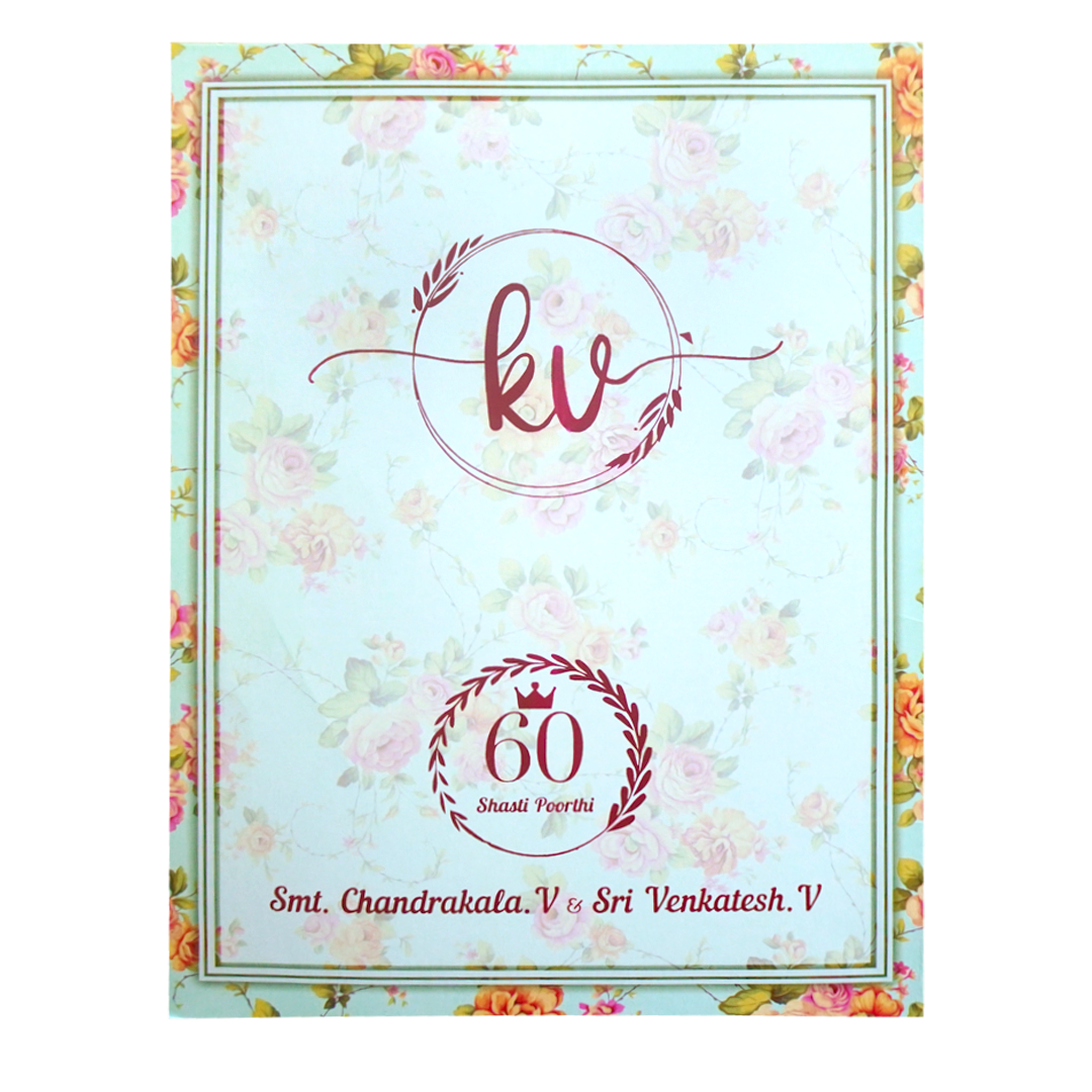 Cream Floral Laser Cut Bag Invitation Card-King of Cards