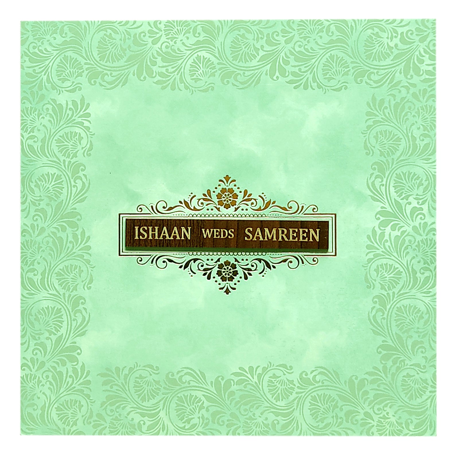 Pastel Green Nameplate Invitation Card-KRC29041