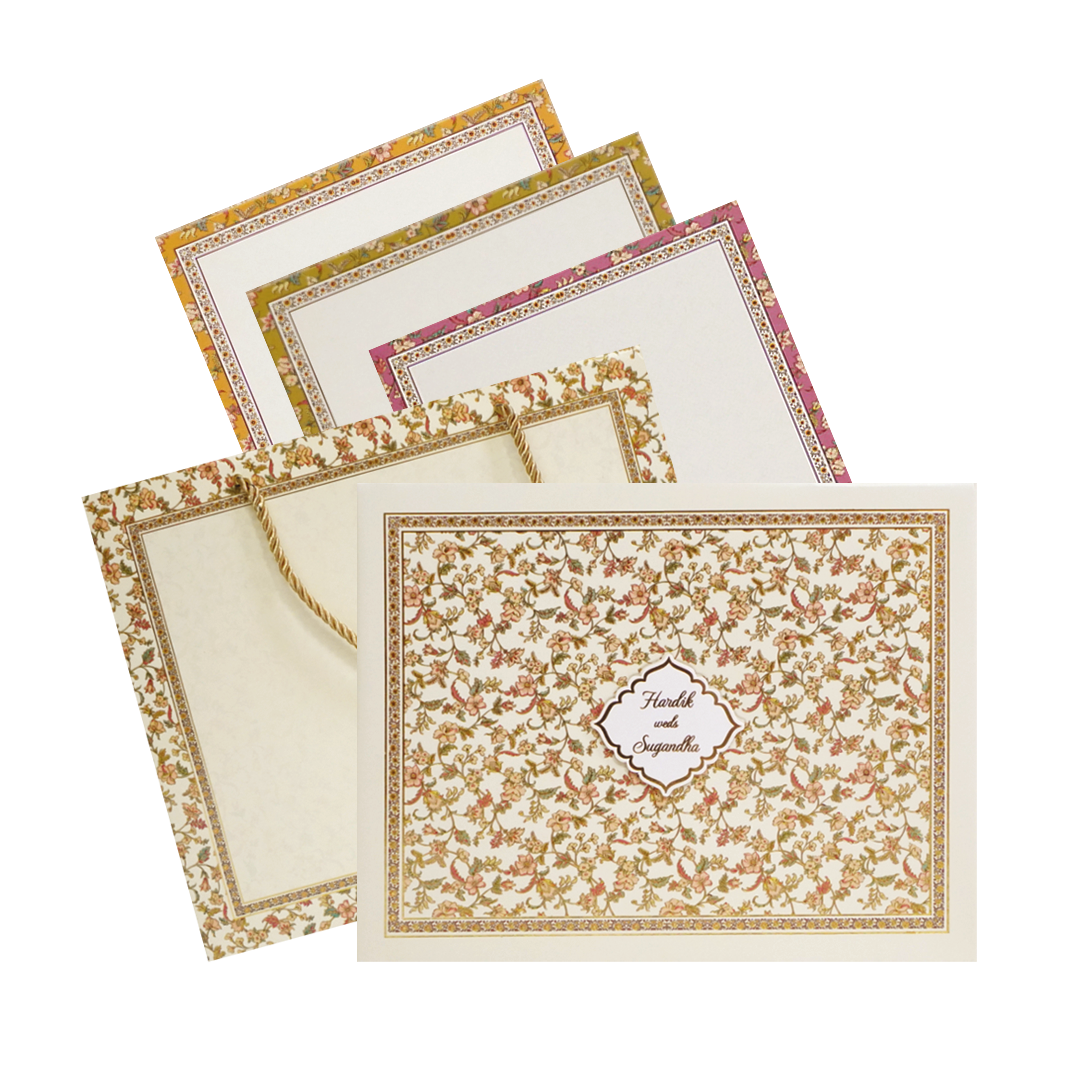 Yellow Persian Floral Royal Wedding Box-King of Cards