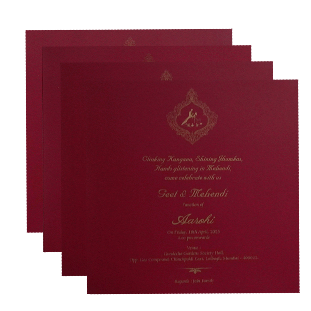 Red Embossed Marriage Card-KPR09310