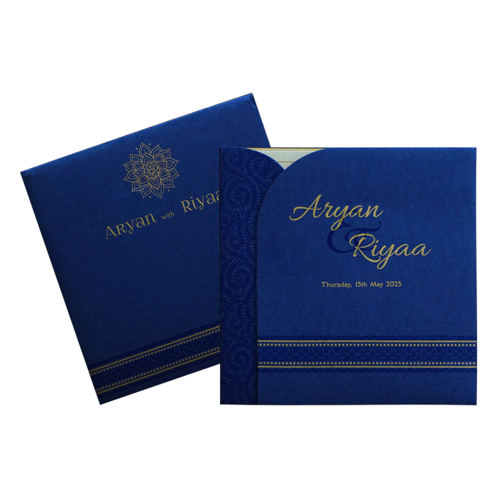 Dark Blue Door Wedding Invitation-King of Cards