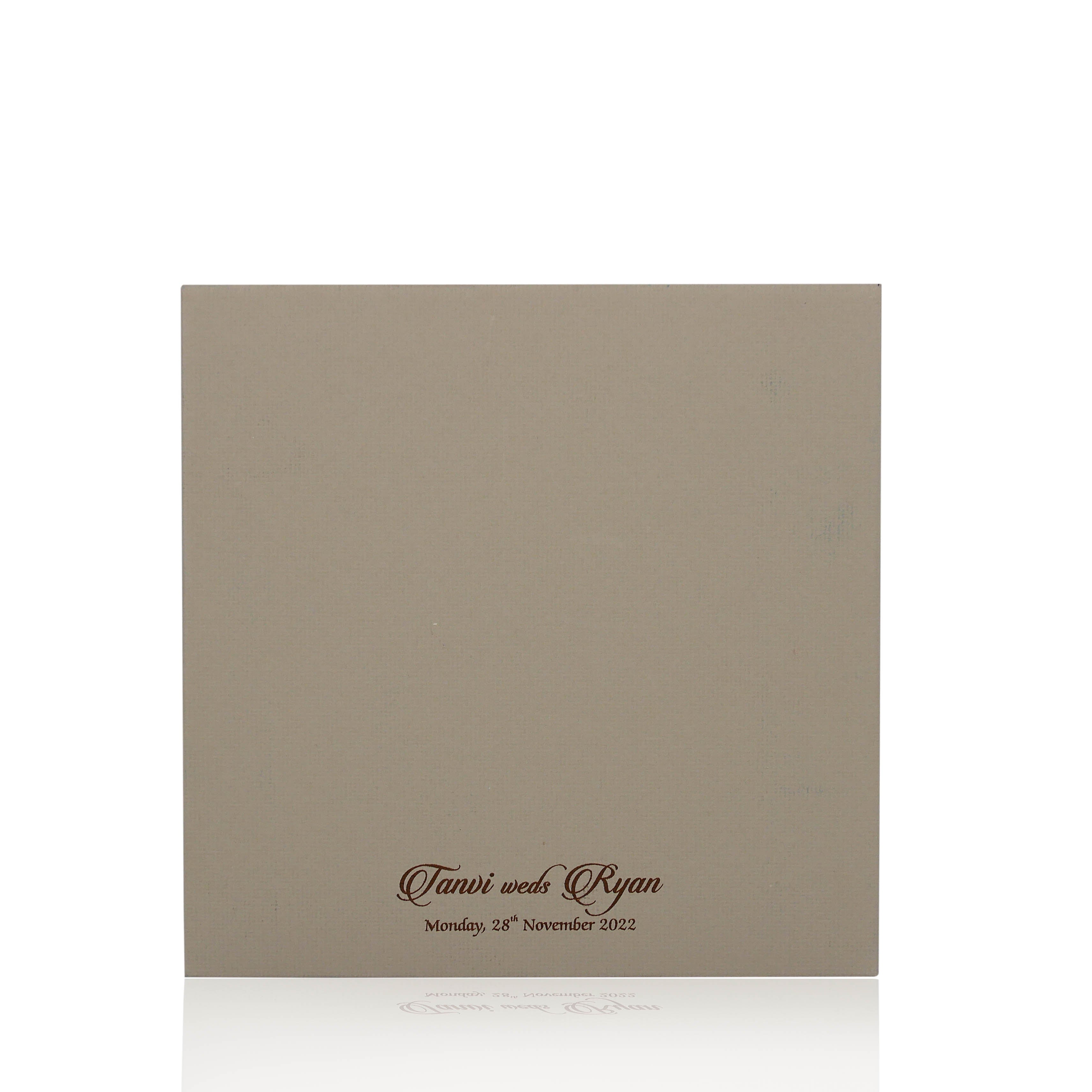 Brown embossed design padded card-KPR08450