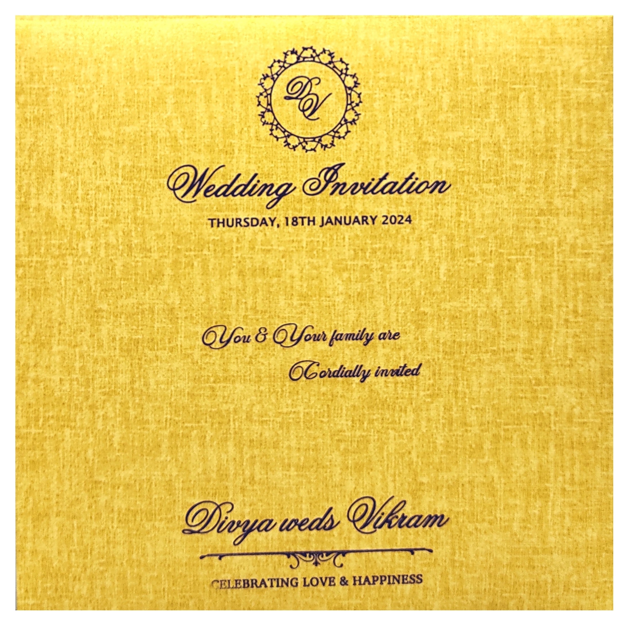 Gold Balaji Padmavathi Invitation Card-KNPO5519N