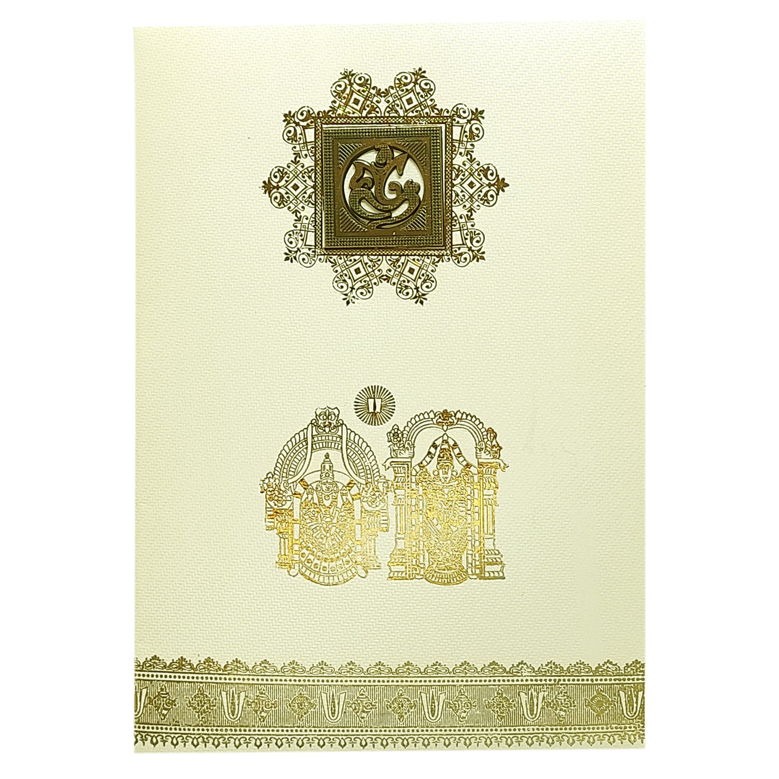 White Balaji Padmavathi Wedding Card-KNKTW022