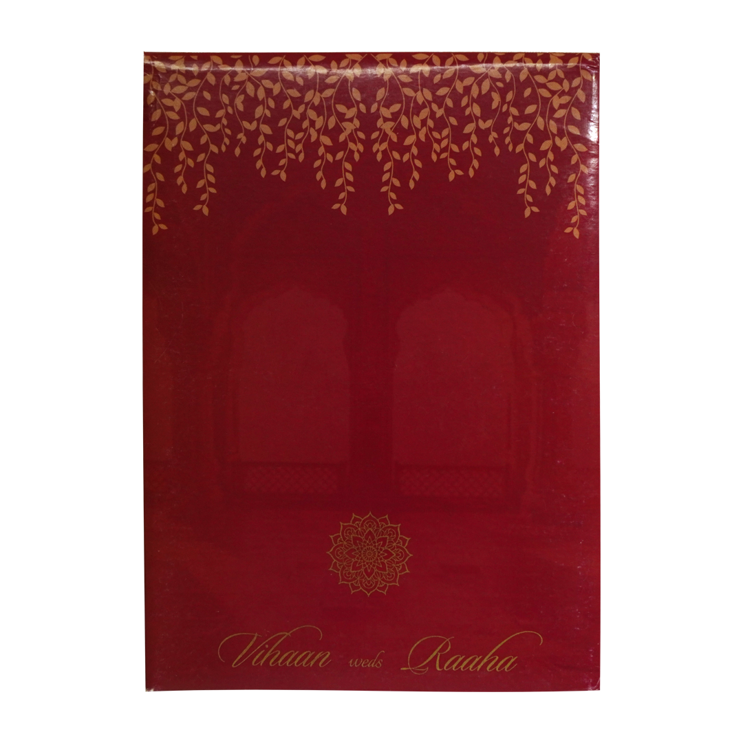 Red Padded Wedding Card-KRC30670