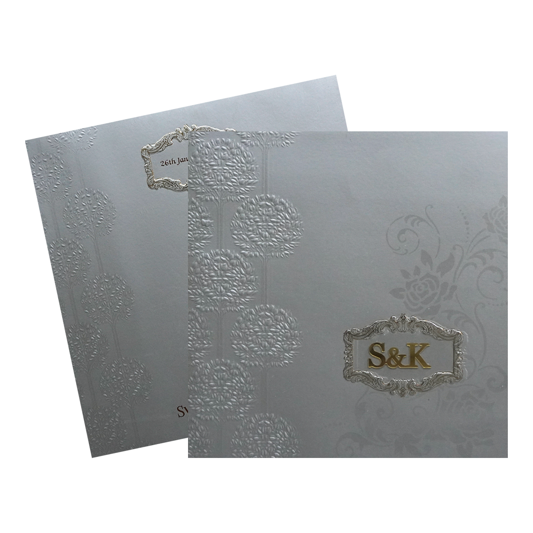 Sliver Floral Wedding Card-KPR09110