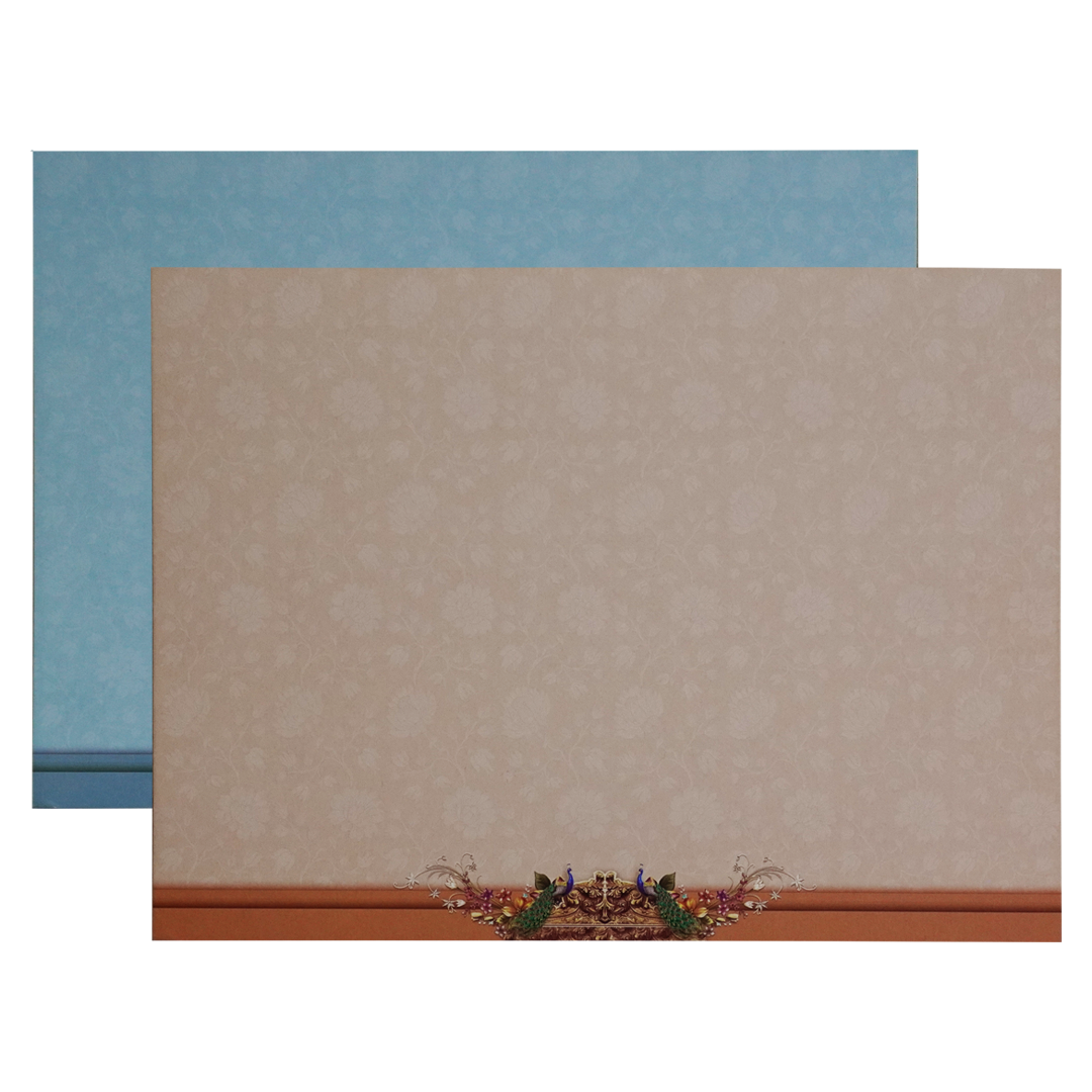 Cream Peacock Floral Invitation Card-King of Cards