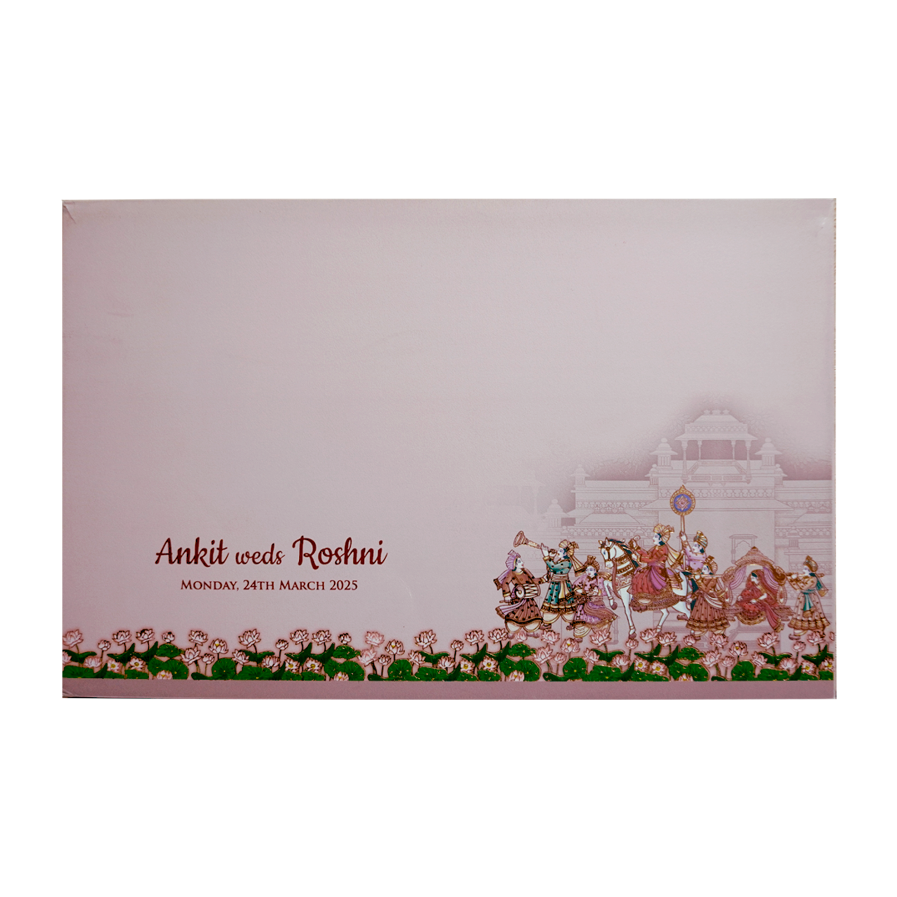 Peach Royal Padded Wedding Invitation-King of Cards