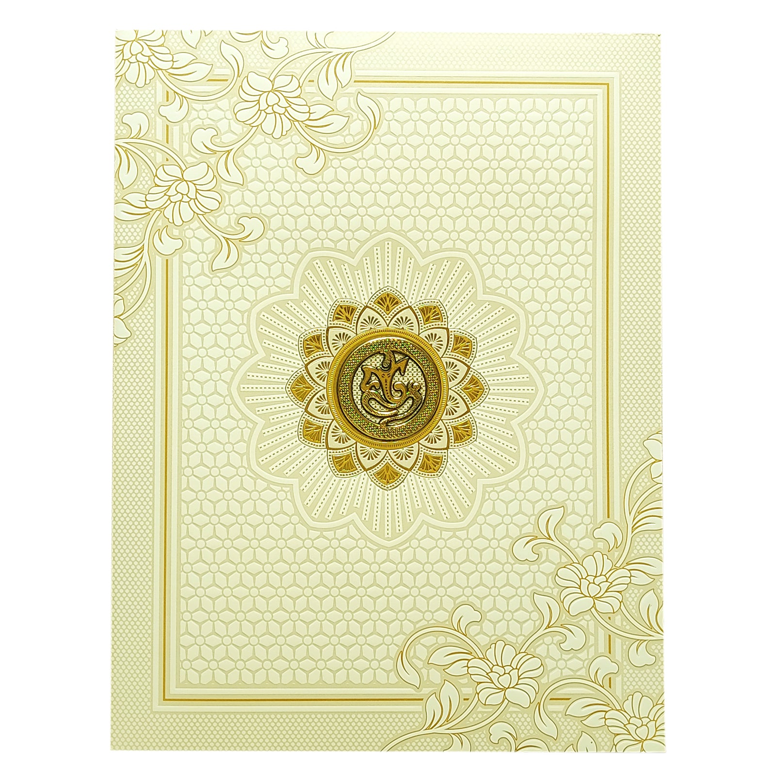 White Ganesha Invitation Card-KNJS2075
