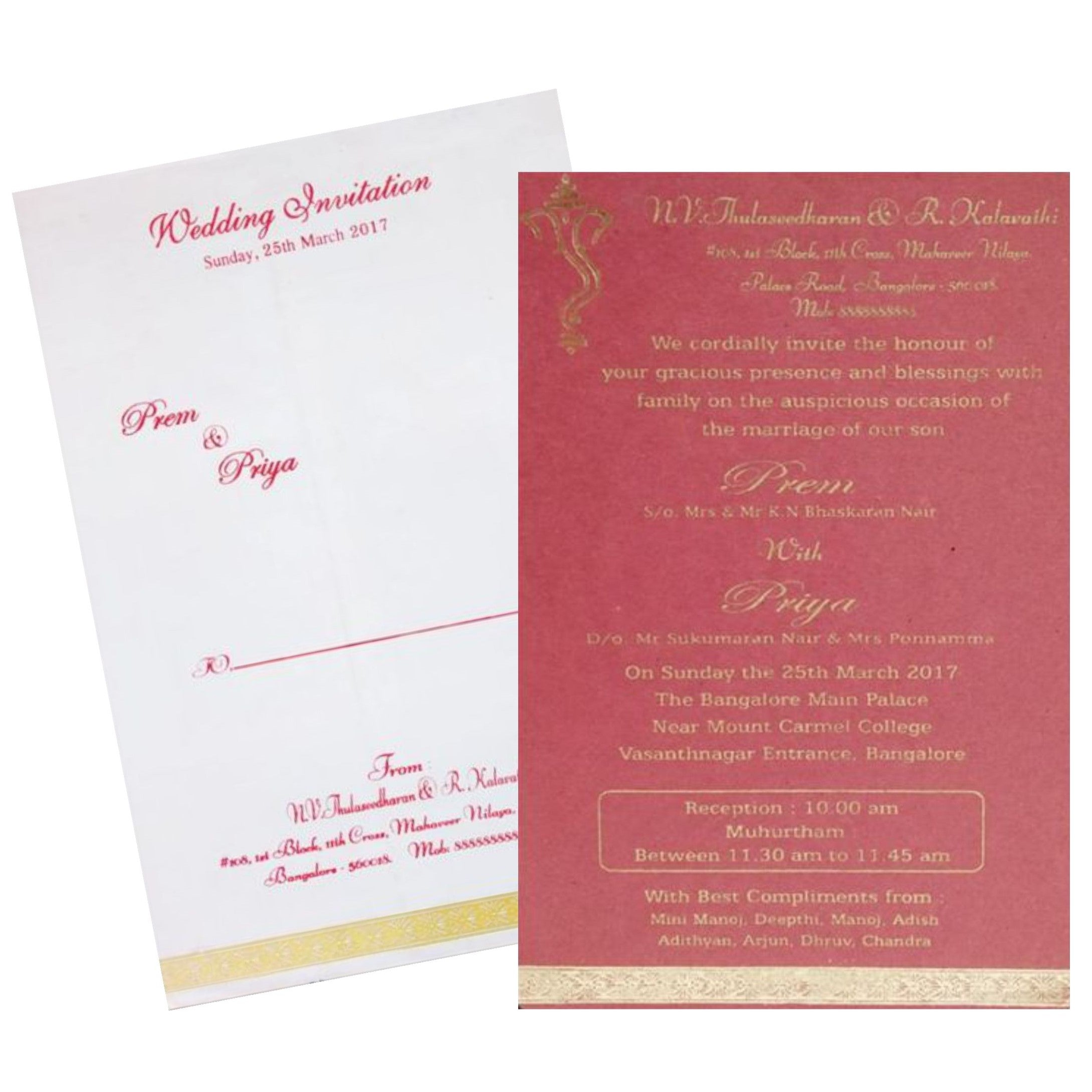 Red Single Sheet Invitation Card-King of Cards