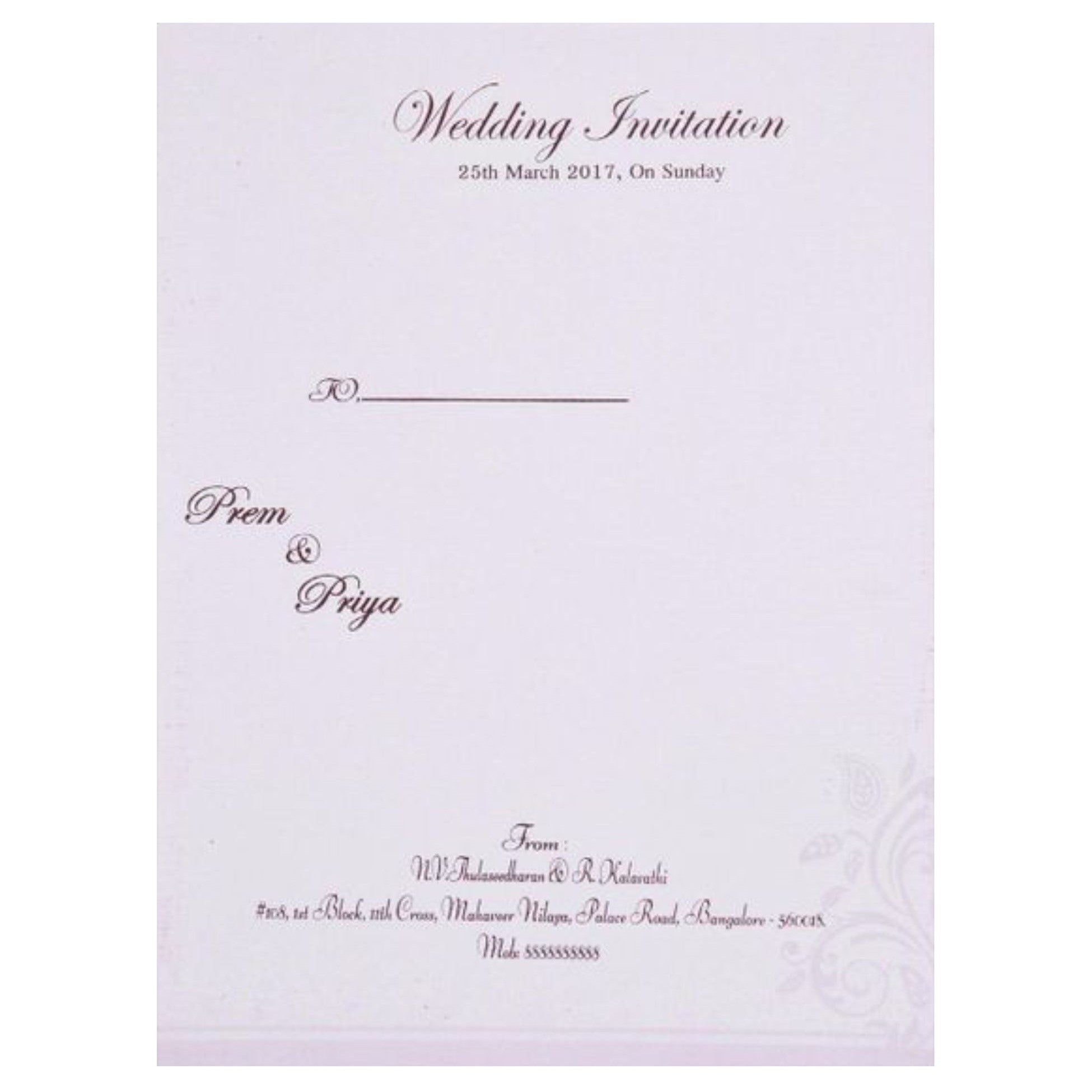 White Shading Backdrop With Gold Ganesha Wedding Card - KNK2398