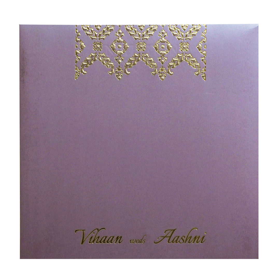 Lavender Gold Floral Padded Wedding Card-King of Cards
