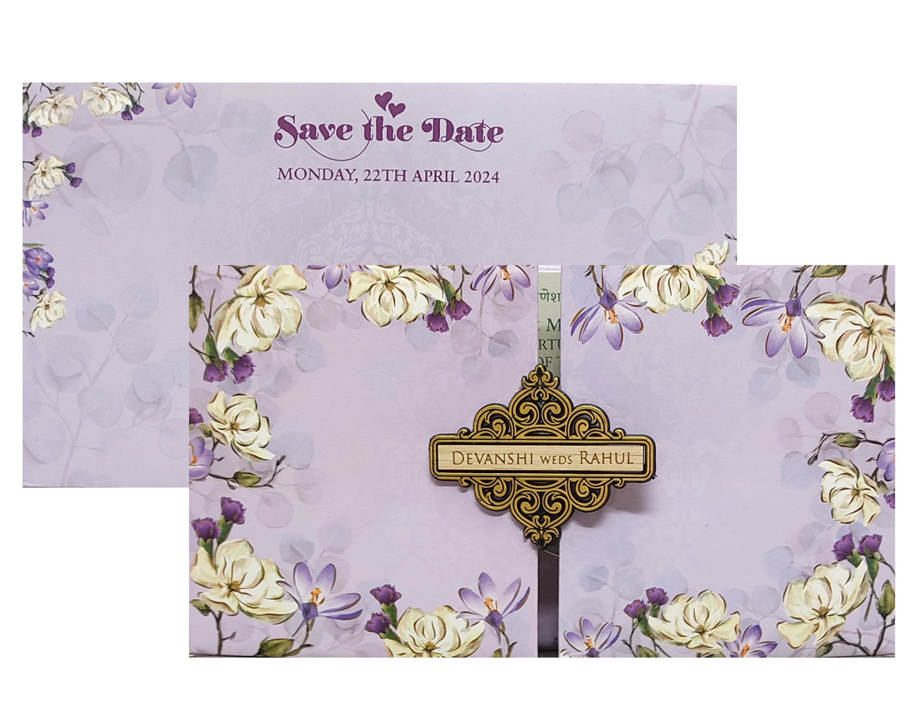 Light Pastel Purple Floral Invitation-KVN06380