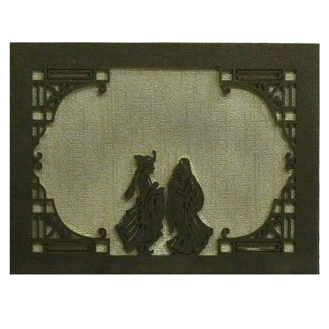 Brown Bride Groom MDF Wedding Card-King of Cards