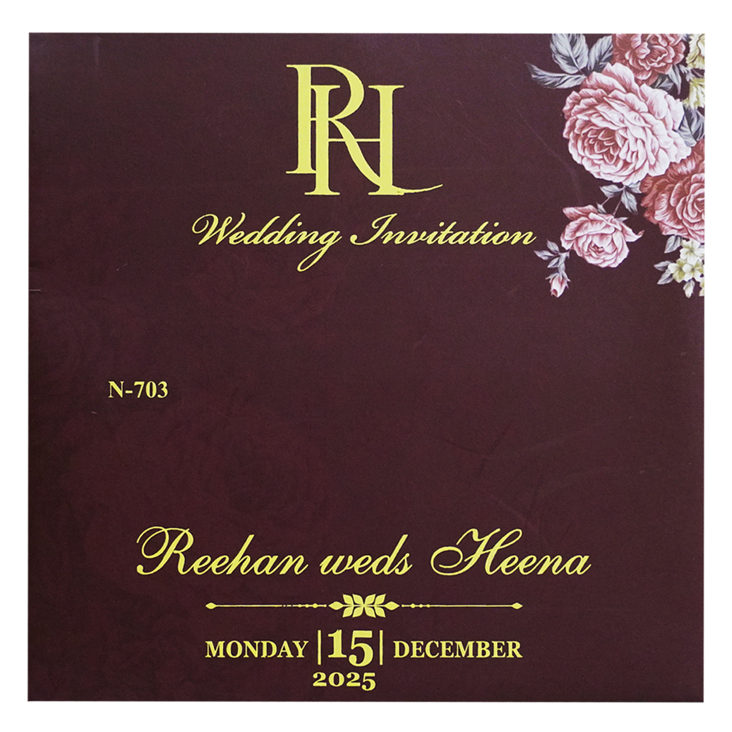 Deep Brown MDF Wedding Card-King of Cards