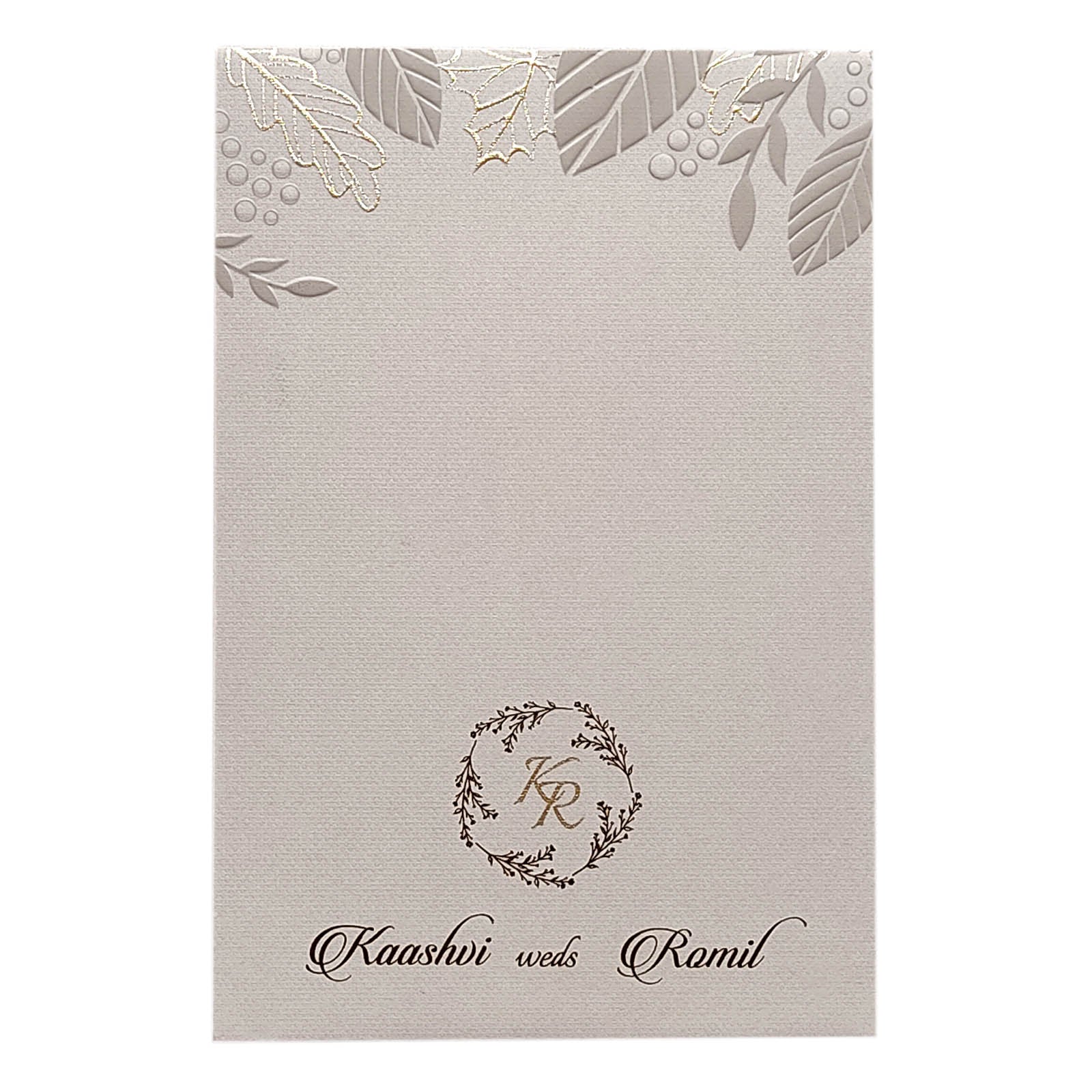 Grey Embossed Single Sheet Invitation Card-King of Cards