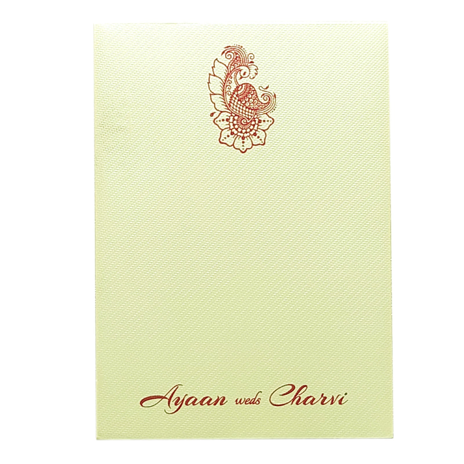 Cream Pink Floral Single Sheet Invitation Card-KRCS6081