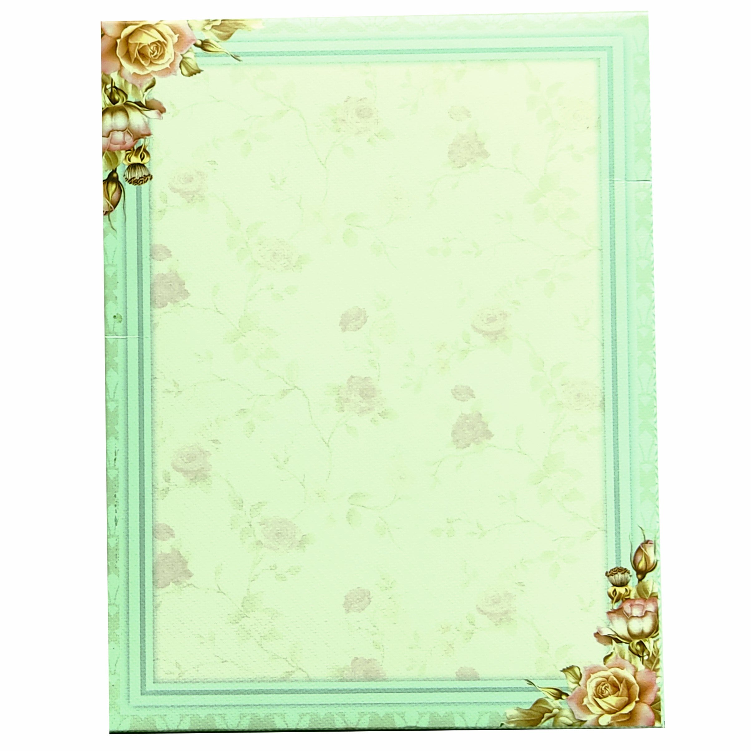 Pista Green Floral Ganesha Invitation Card-KNKM8202