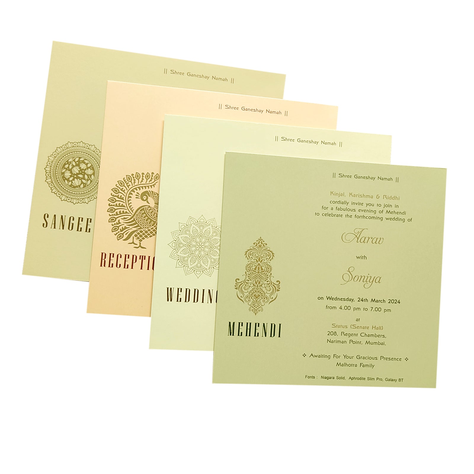 Pale Pink Floral Foil Invitation-King of Cards