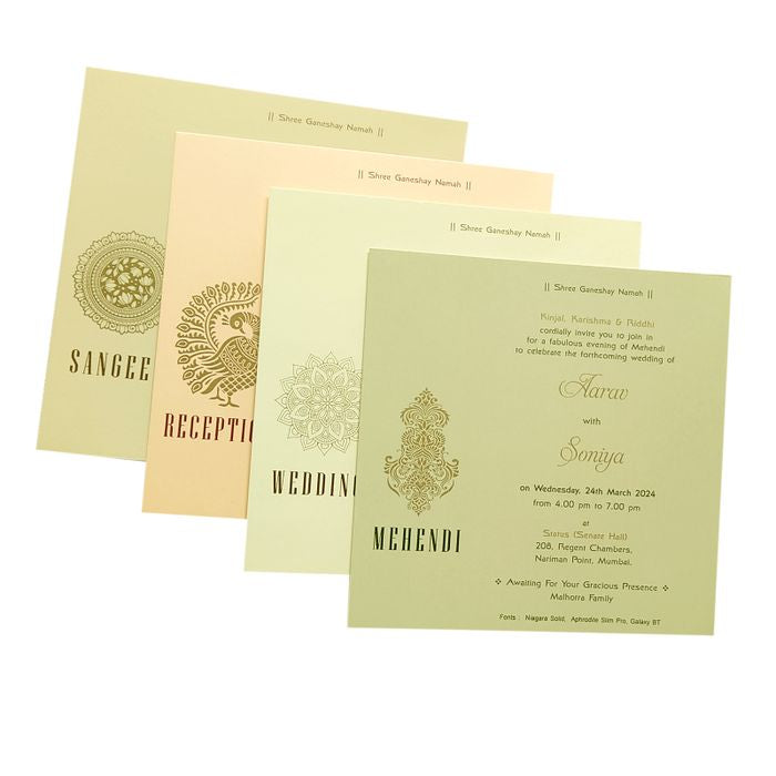 Pale Pink Floral Foil Invitation-King of Cards