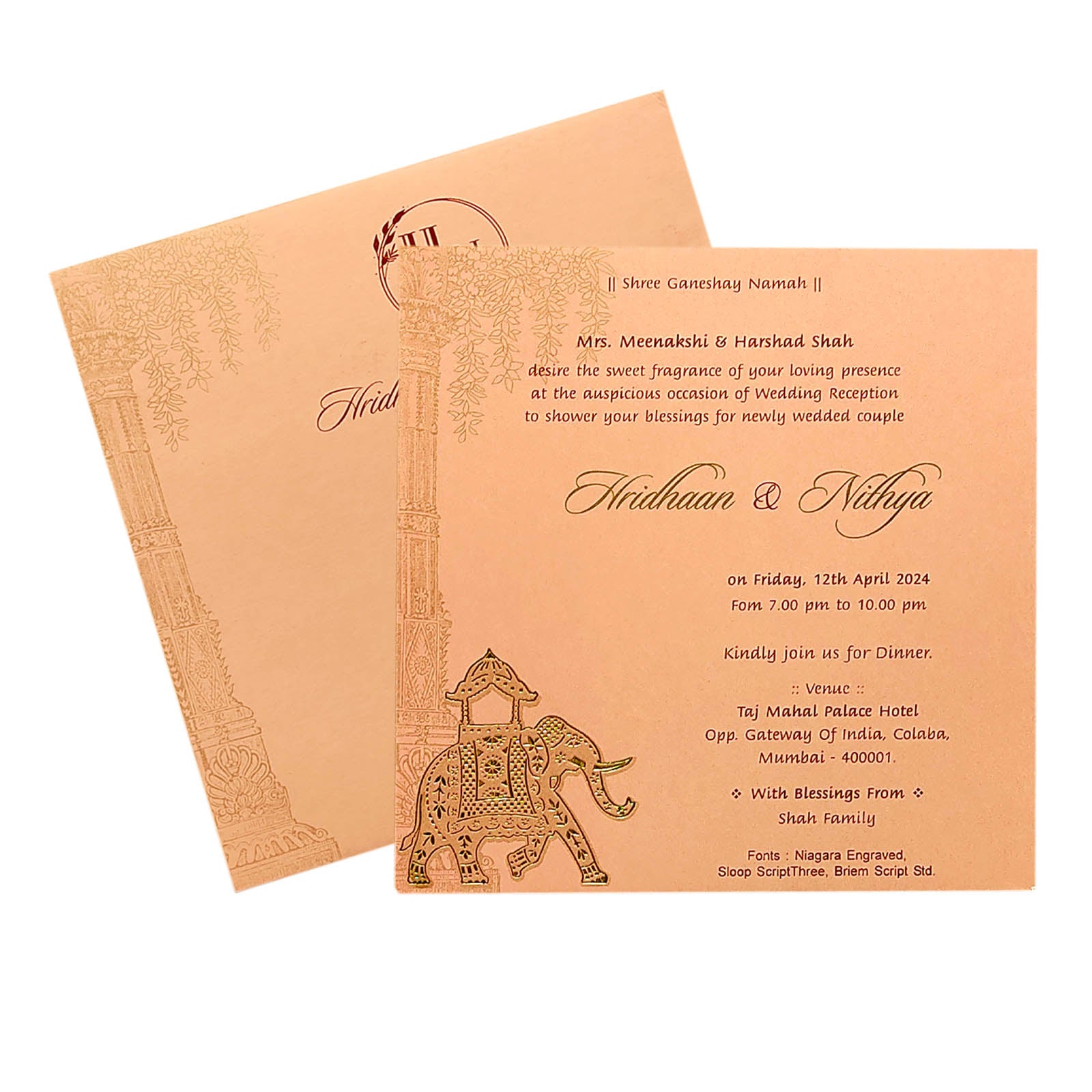 Celebrate in style with customized Light Pale Pink Single Sheet Invitation Order now! ?WhatsApp Support ?Express Delivery.