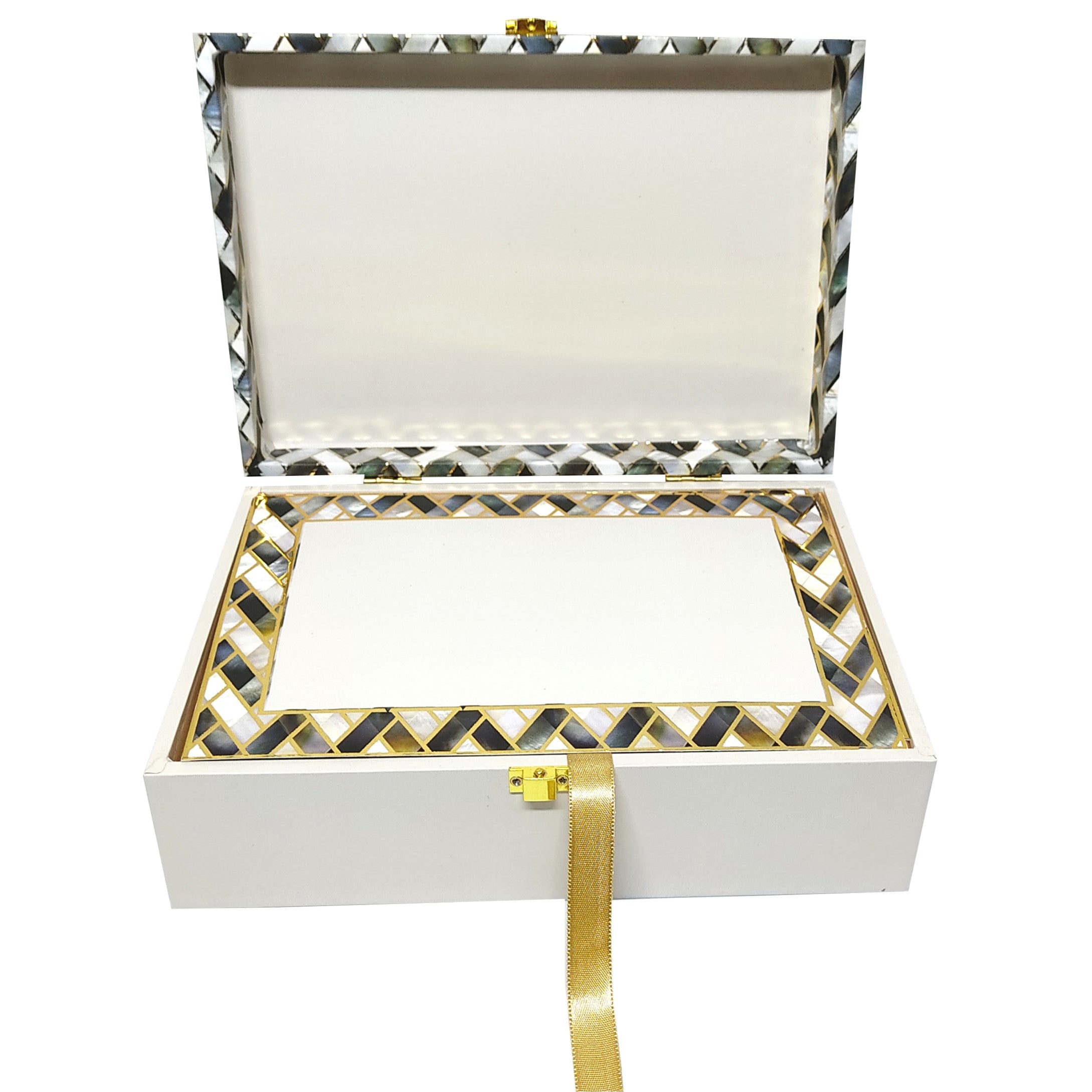 White And Grey Modern Box Invitation-KBX0301