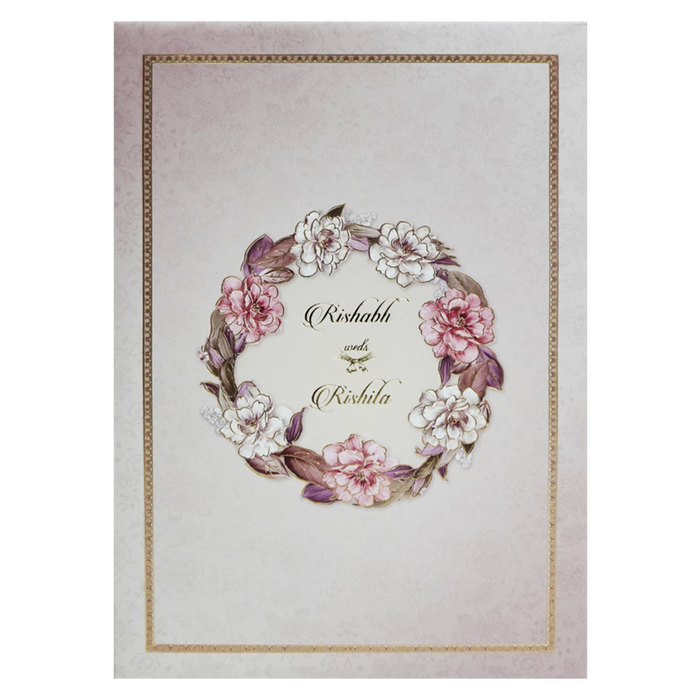 Chic Pink Padded Wedding Card-King of Cards