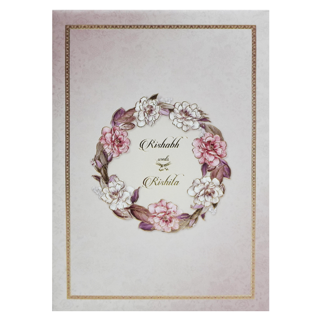 Chic Pink Padded Wedding Card-King of Cards