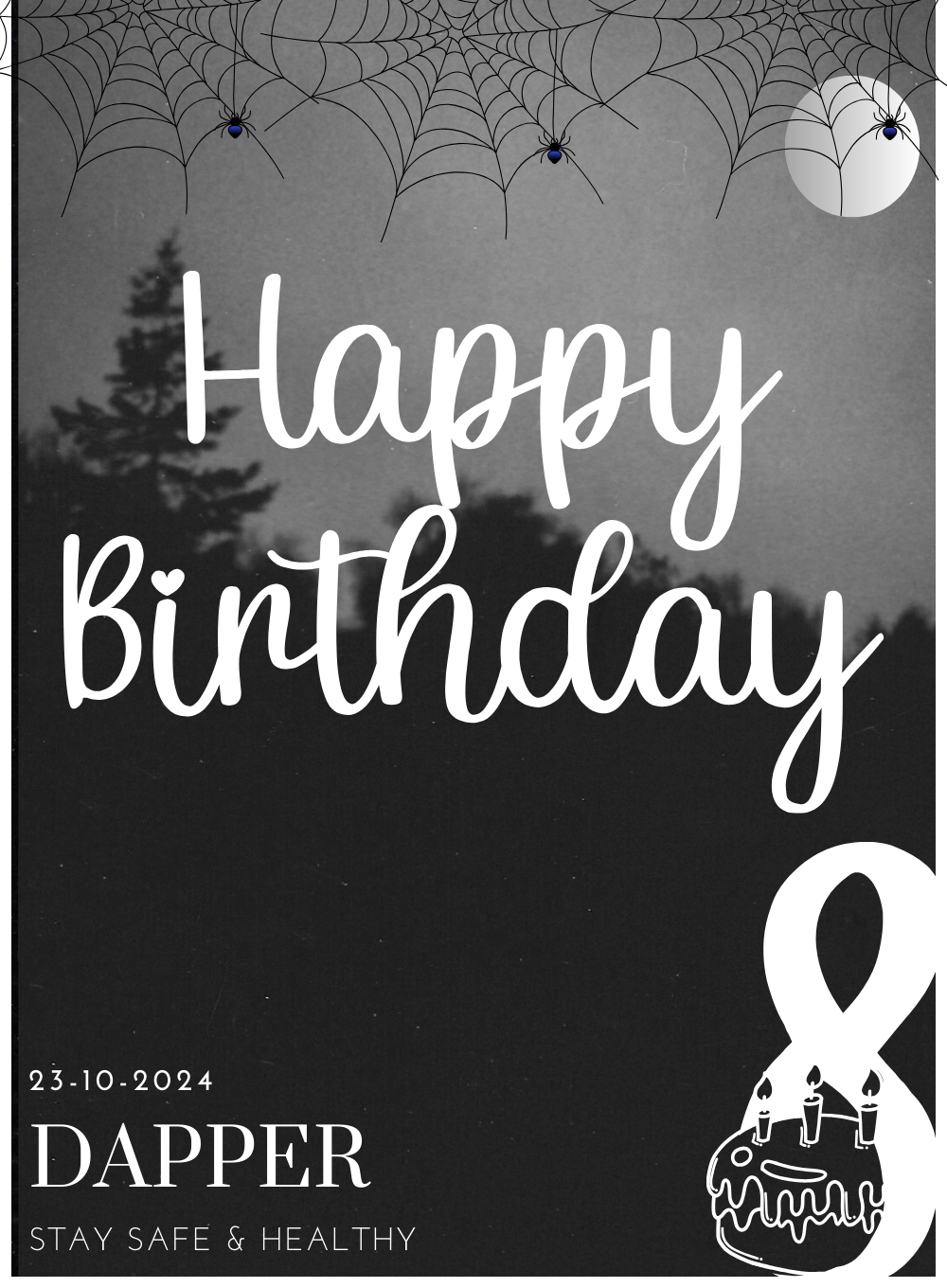 Black Web Birthday cards for him-AABCH005
