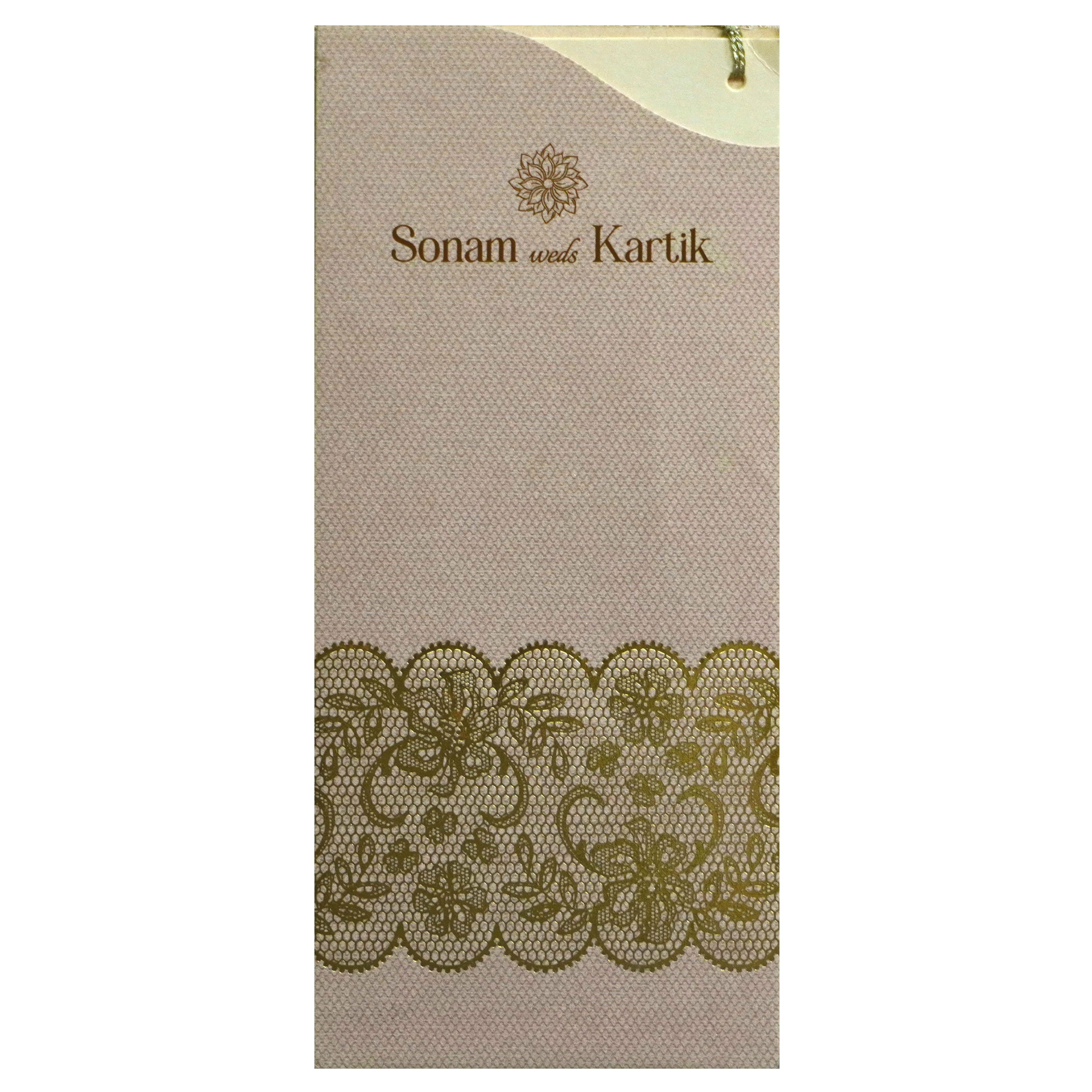 Beige Pale Pink Single Invitation-King of Cards